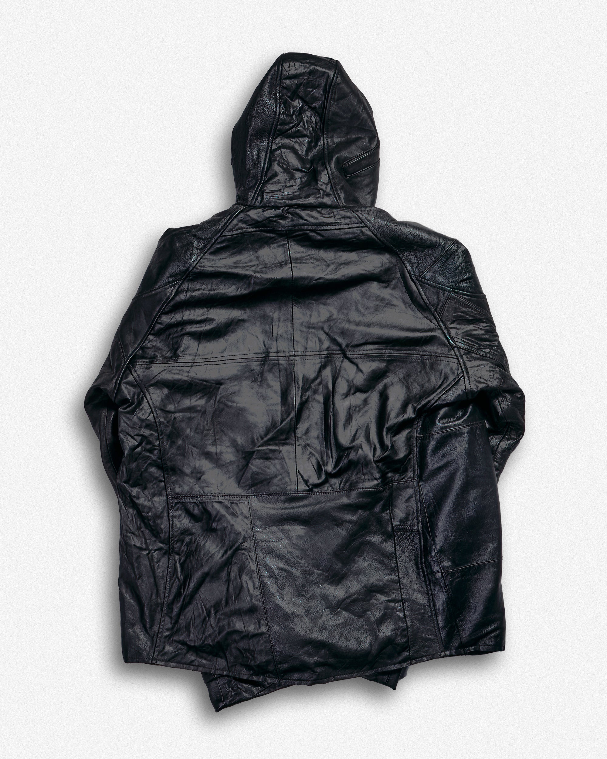 Leather Hooded Jacket - XXL001