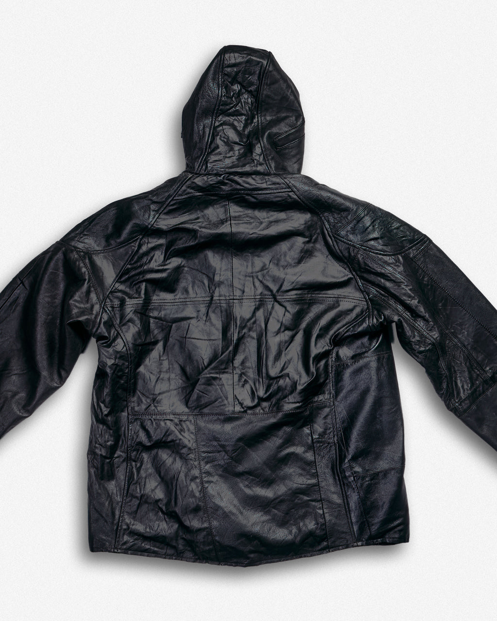 Leather Hooded Jacket - XXL001