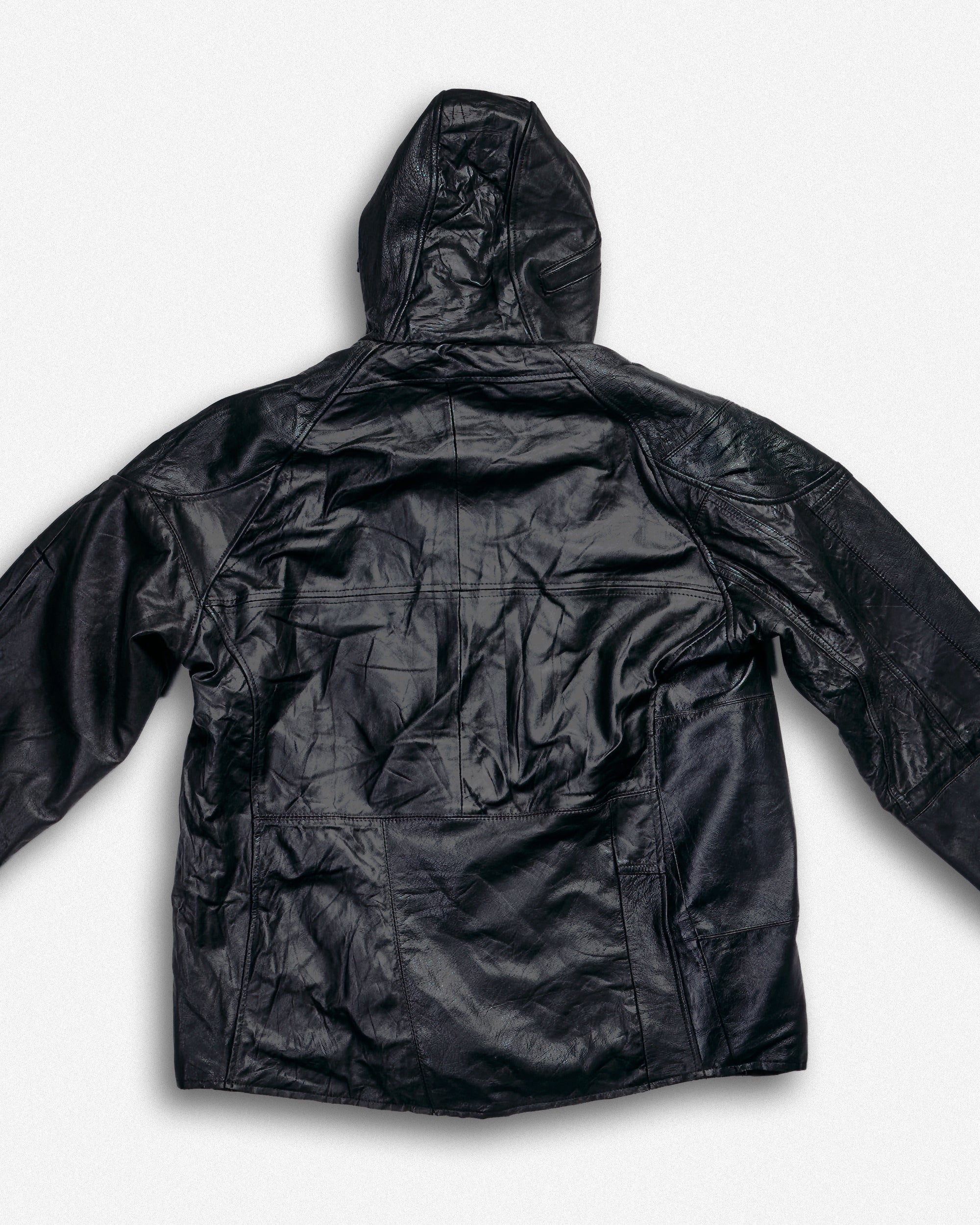 Leather Hooded Jacket - XXL001