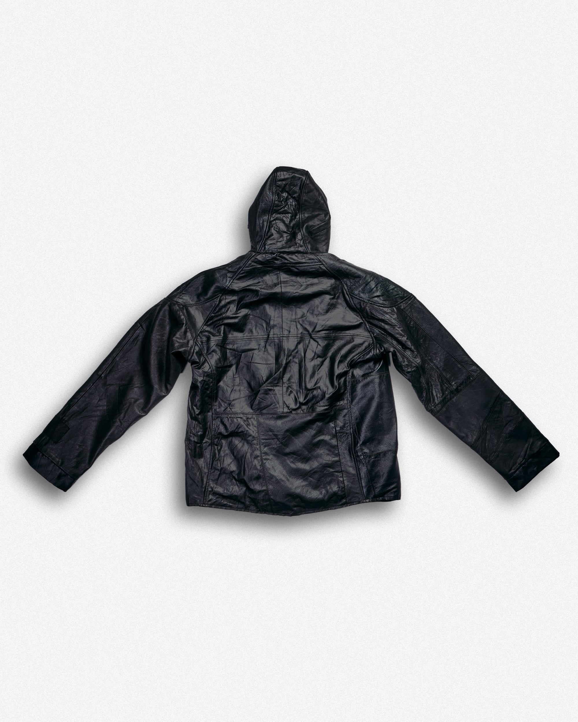 Leather Hooded Jacket - XXL001