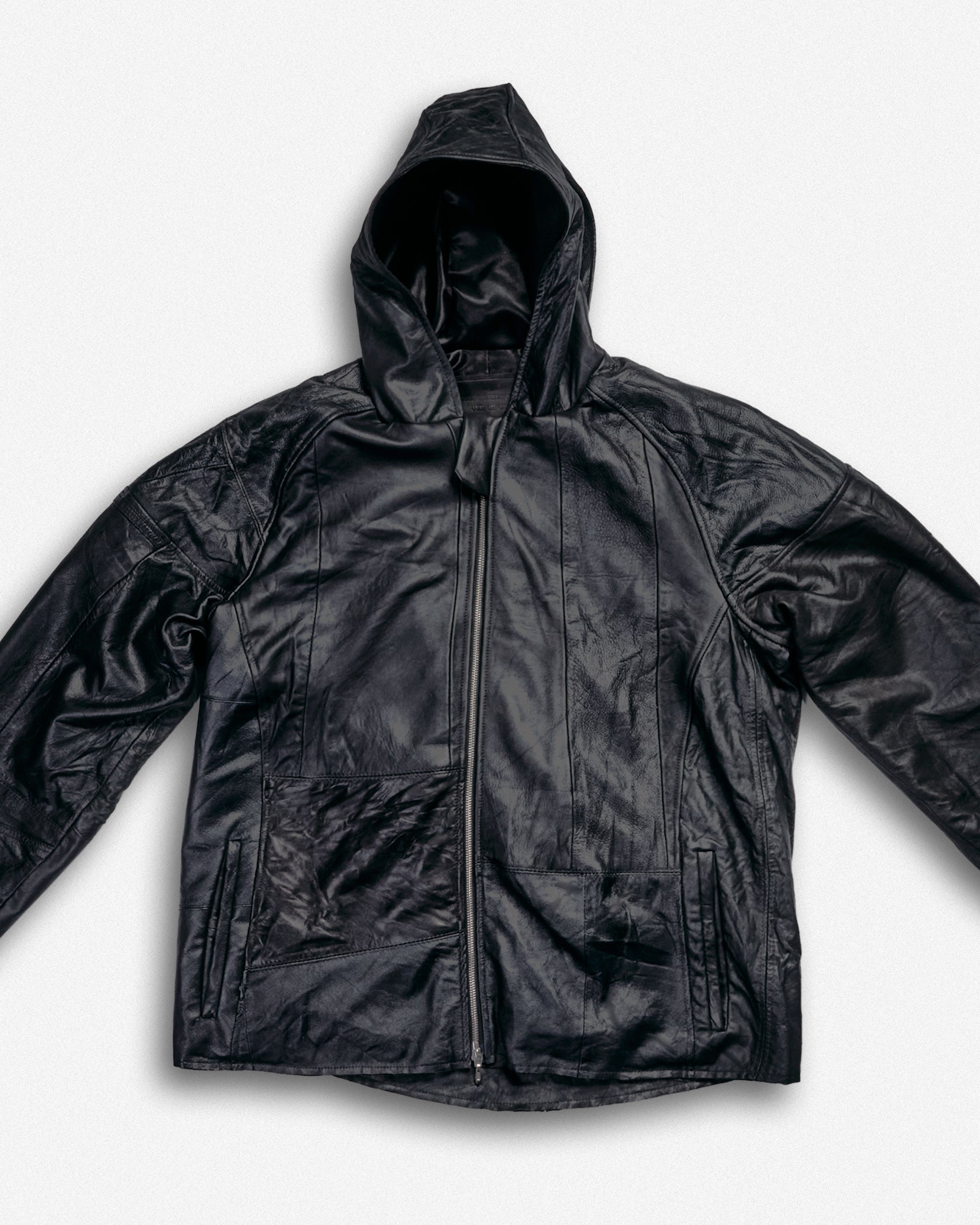 Leather Hooded Jacket - XXL001