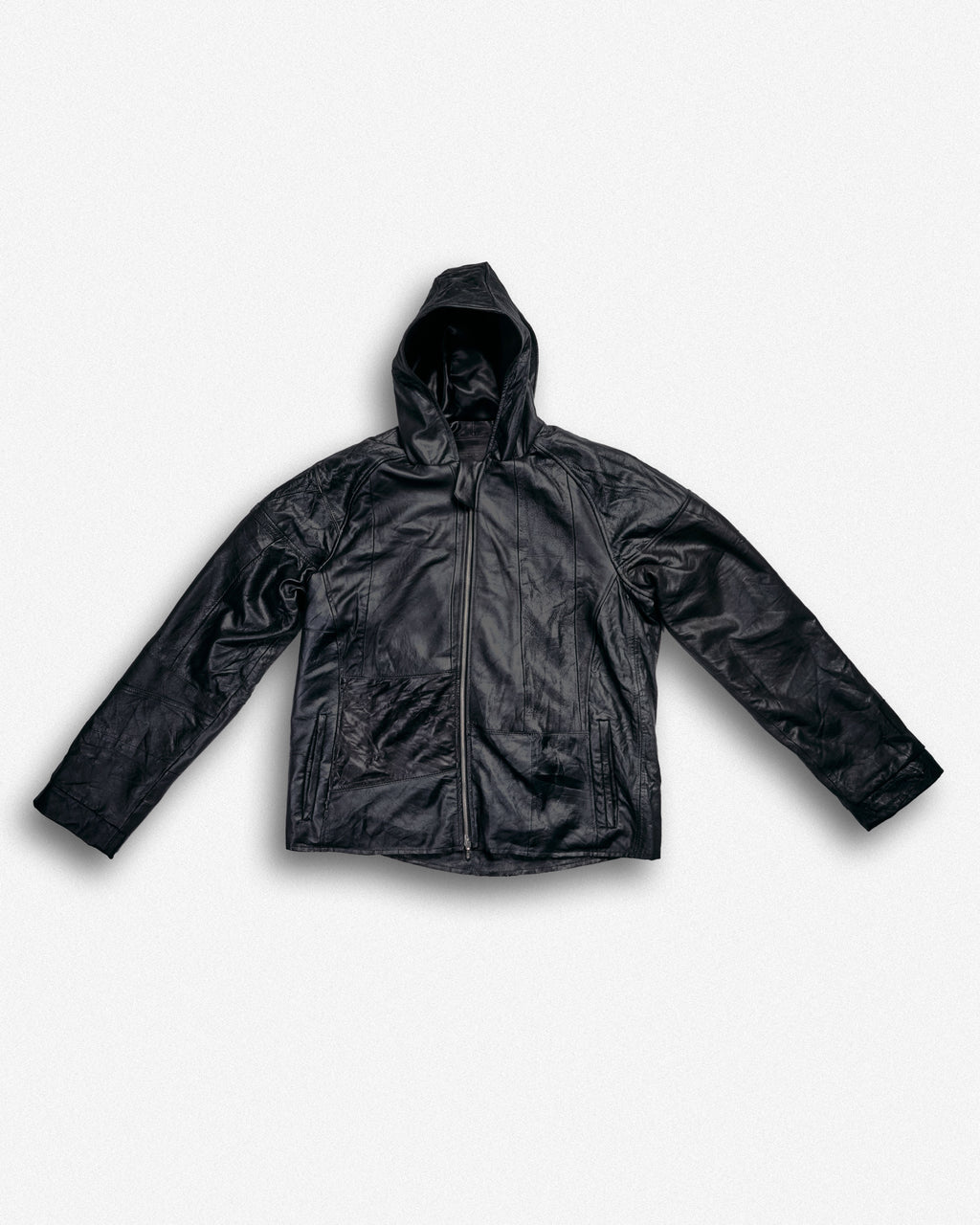 Leather Hooded Jacket - XXL001