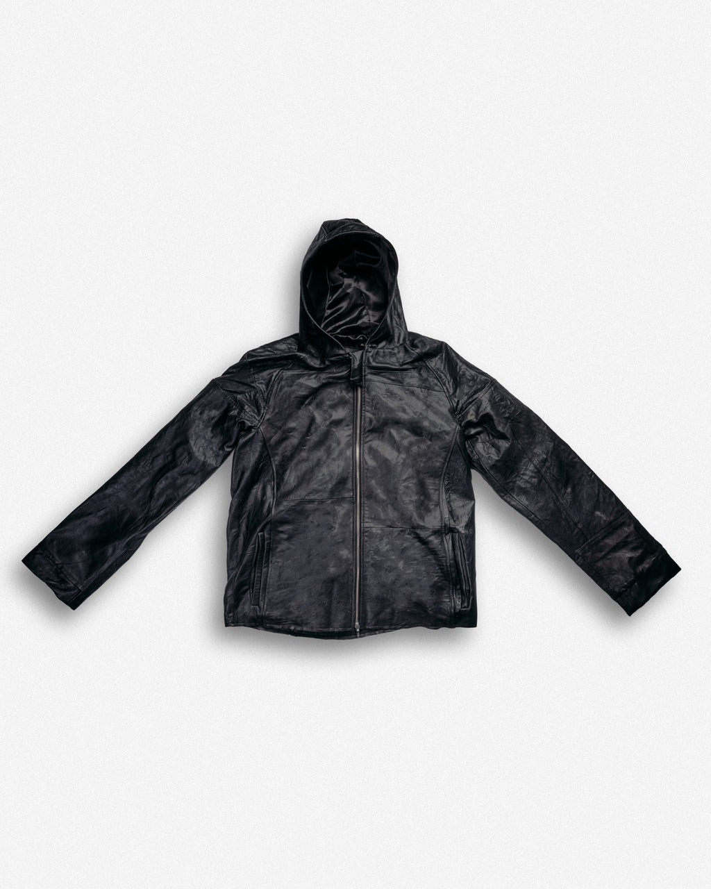 Leather Hooded Jacket - L001