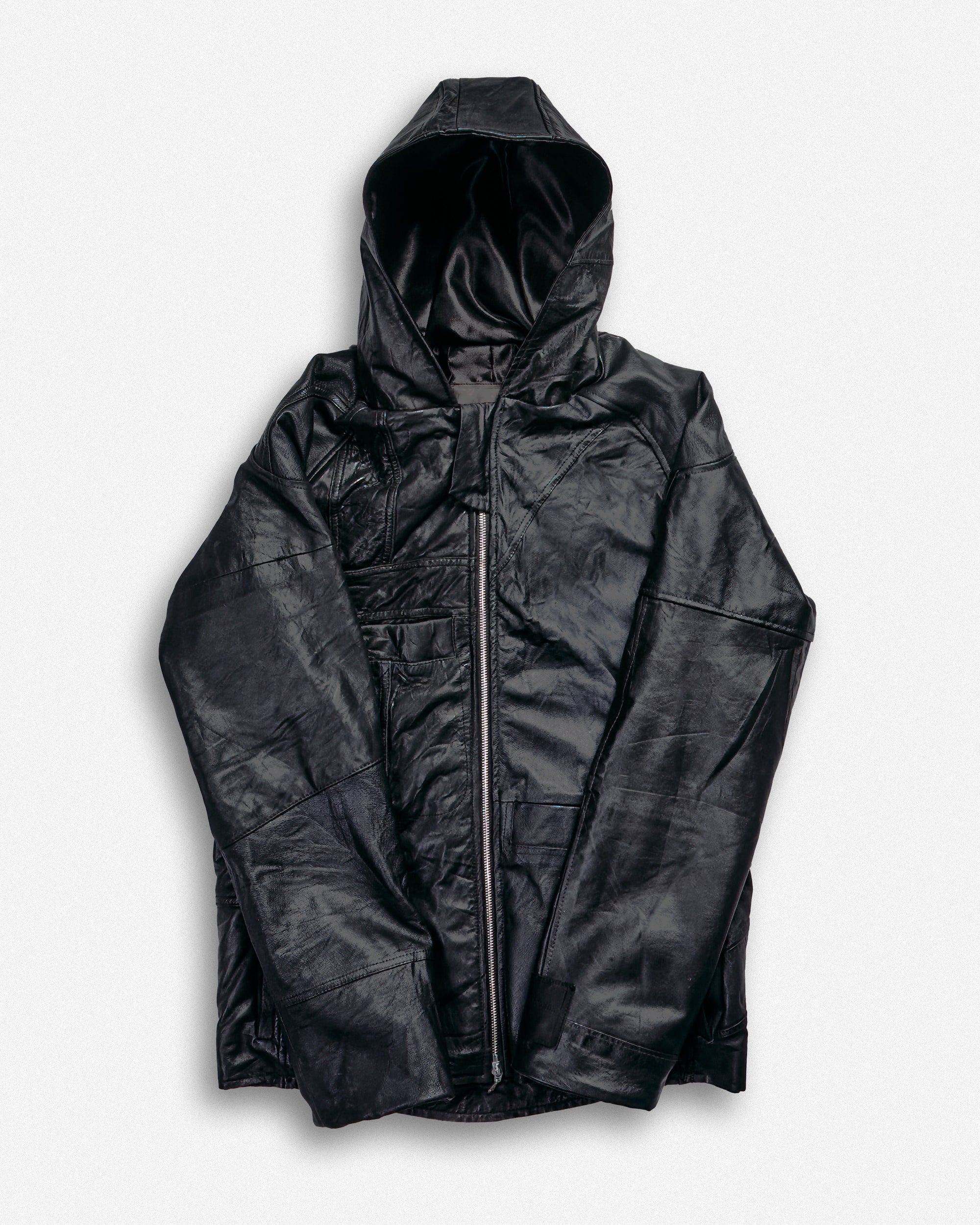 Leather Hooded Jacket - XS001
