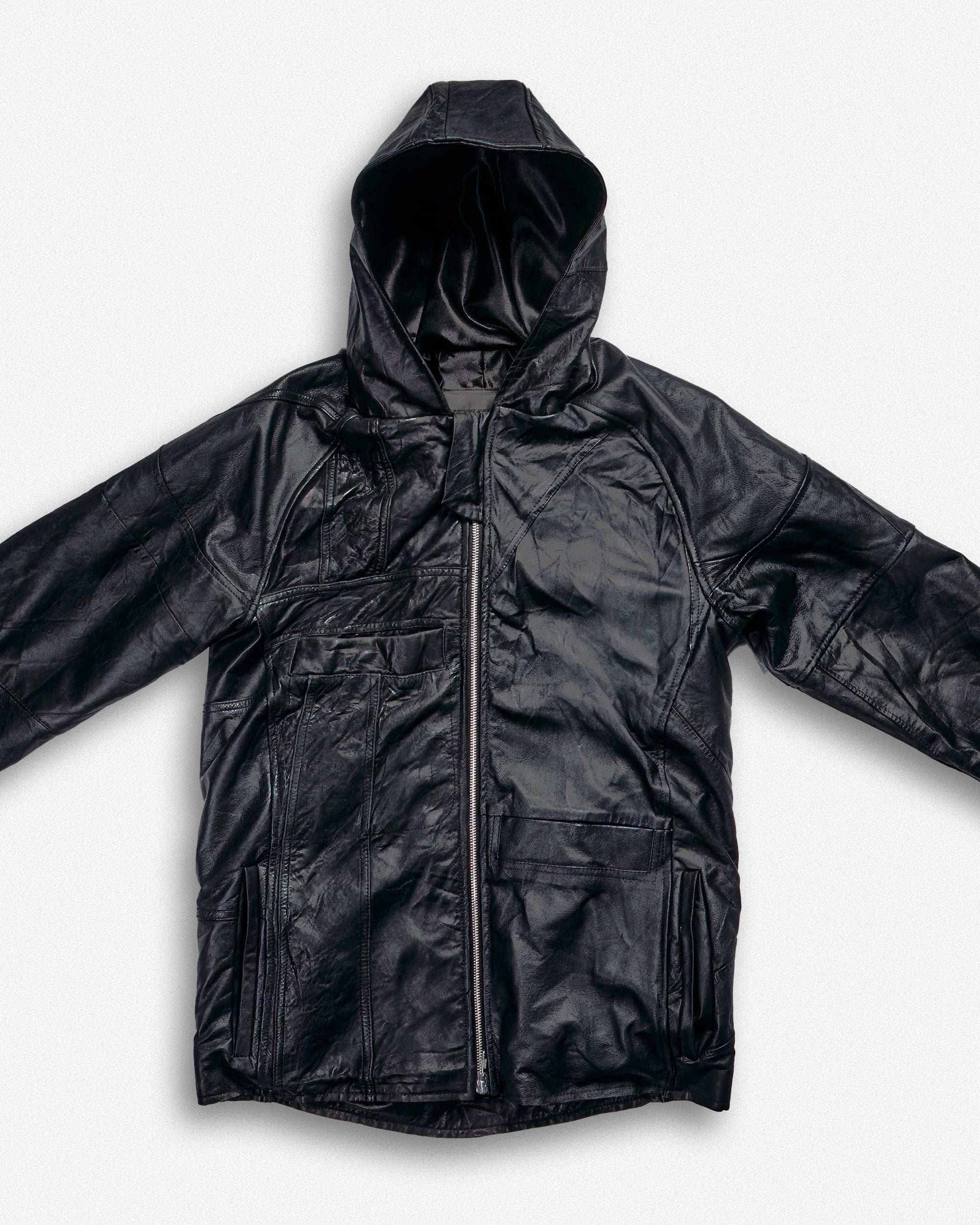 Leather Hooded Jacket - XS001