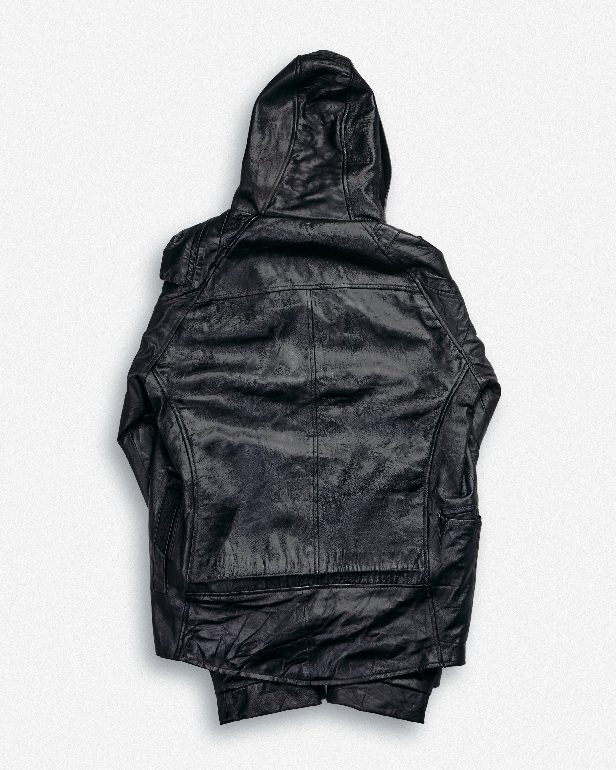 Leather Hooded Jacket - L003