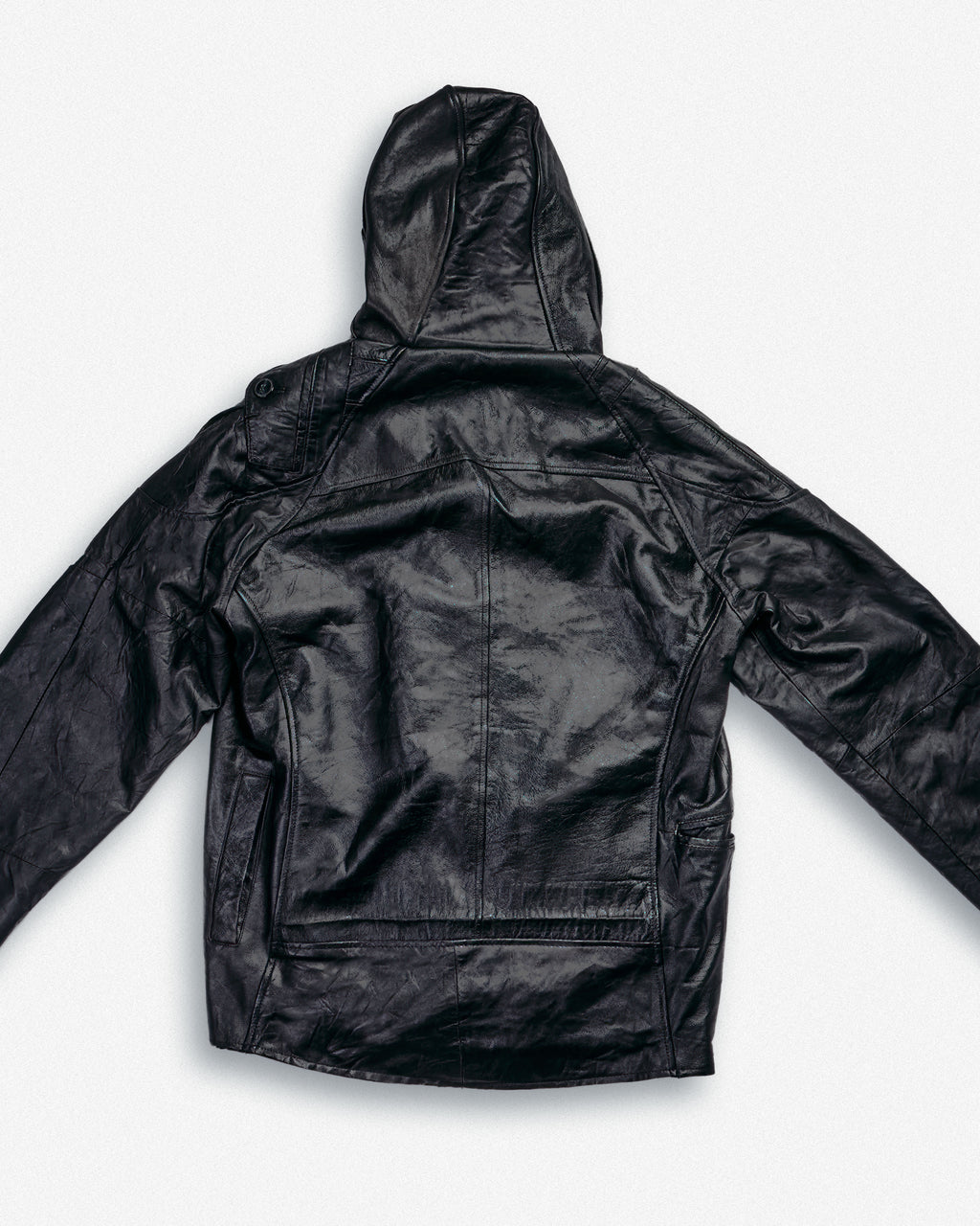 Leather Hooded Jacket - L003