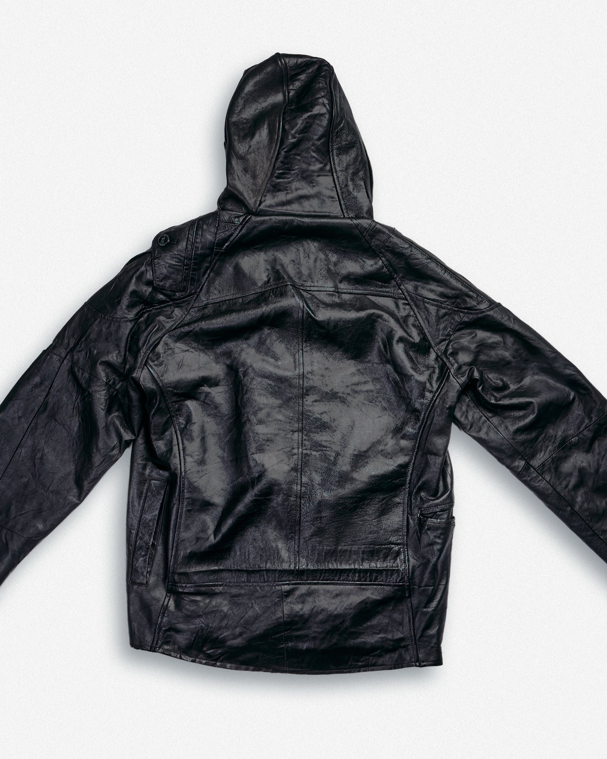 Leather Hooded Jacket - L003