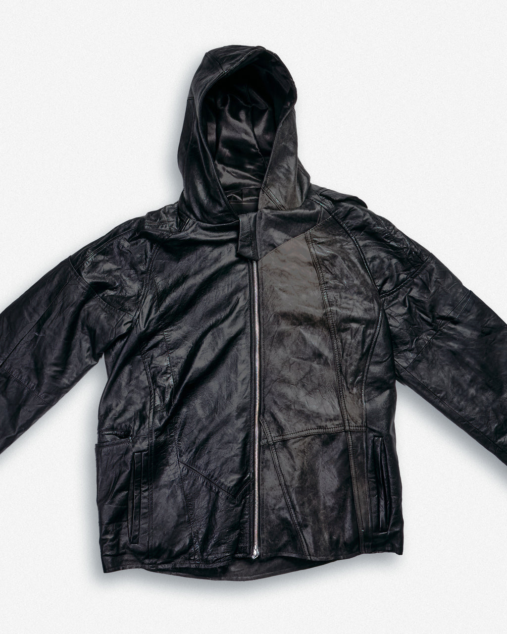 Leather Hooded Jacket - L003