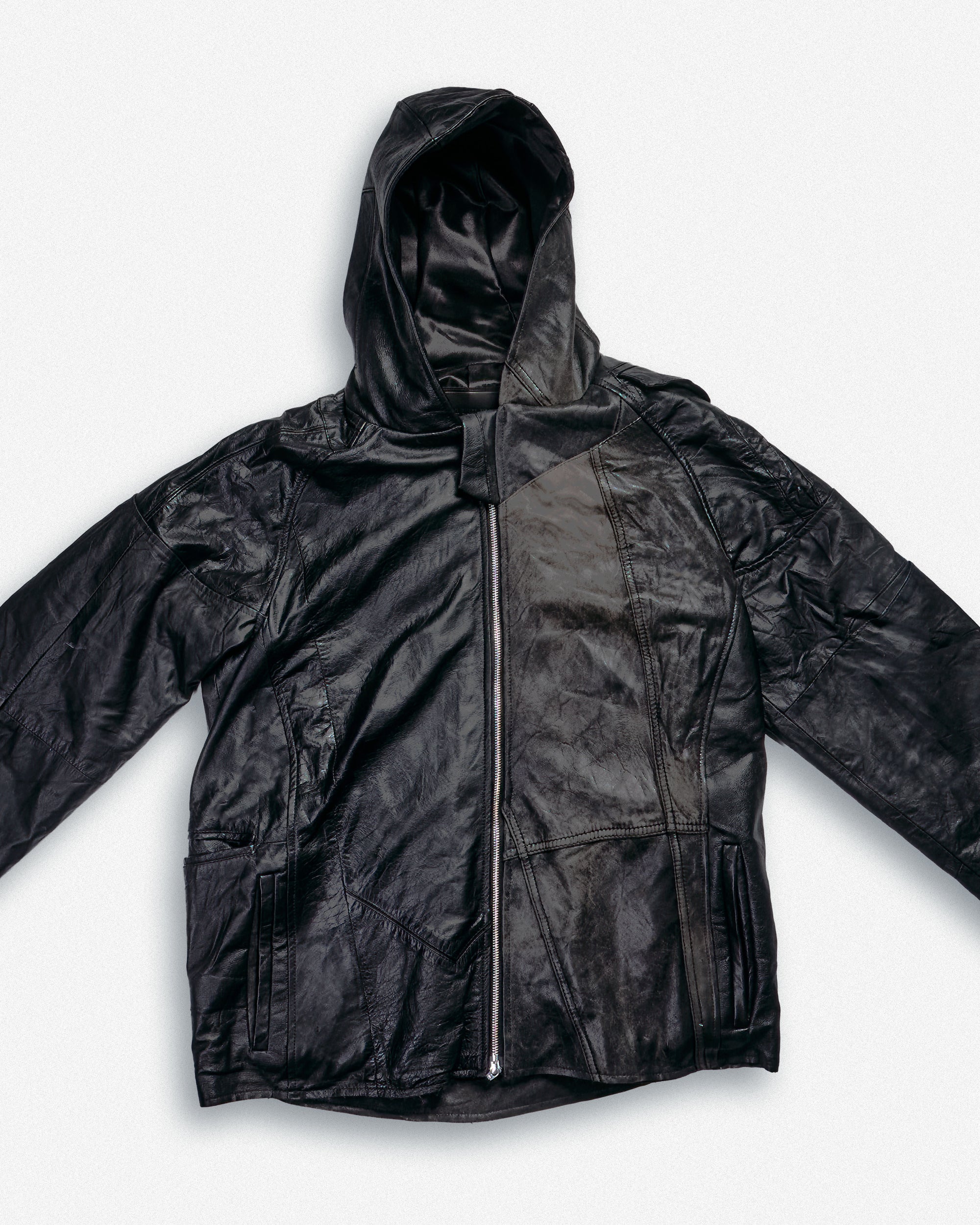 Leather Hooded Jacket - L003