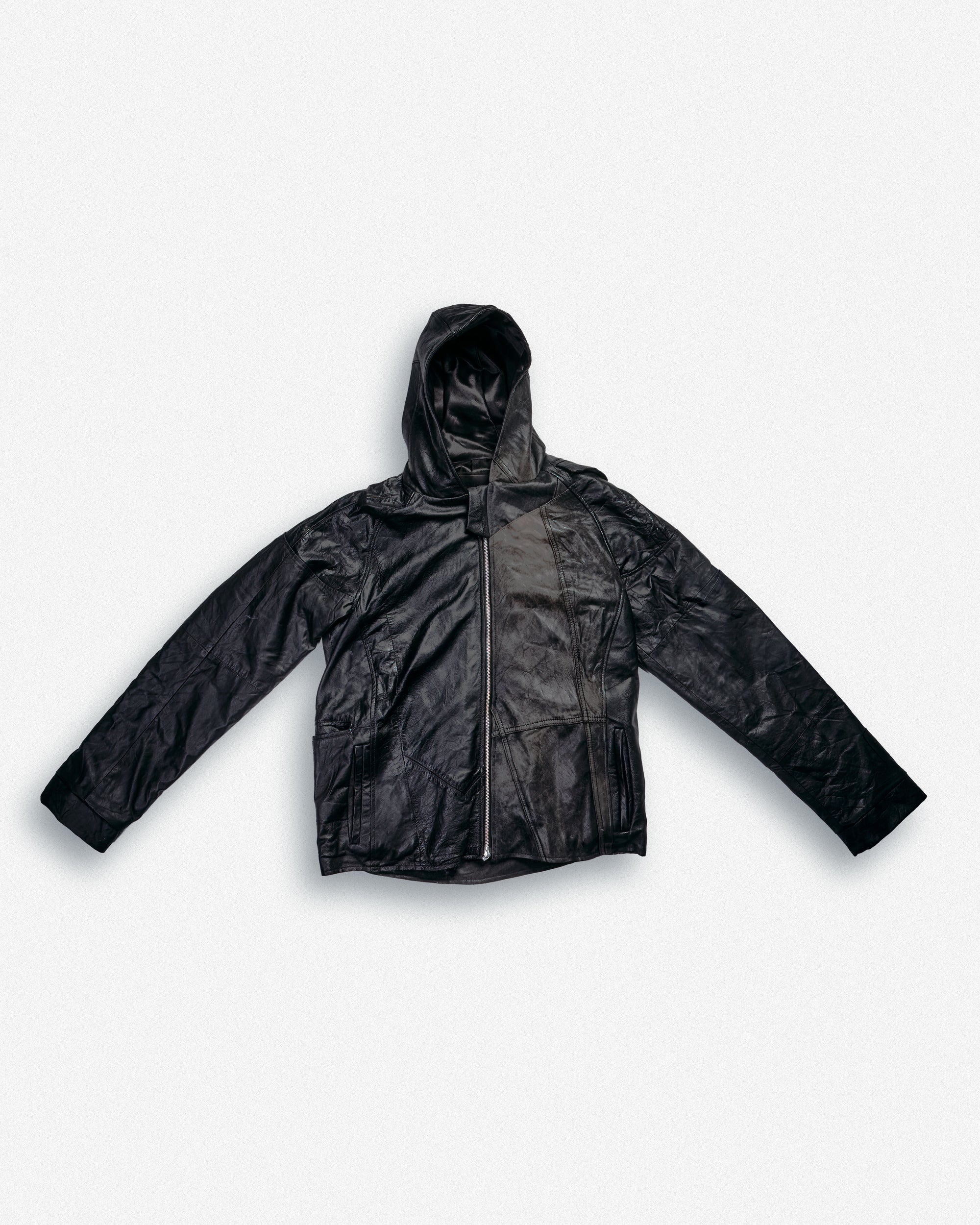 Leather Hooded Jacket - L003