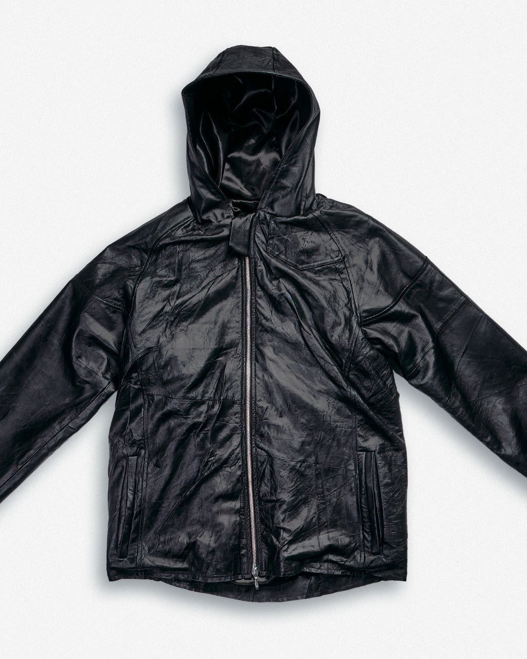 Leather Hooded Jacket - XS002