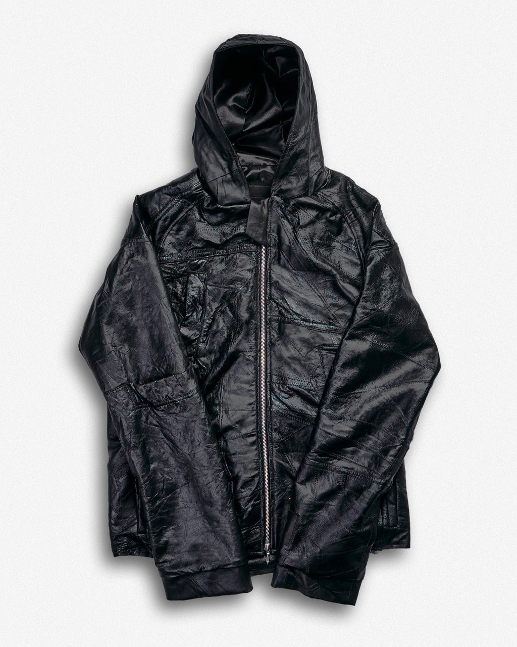 Leather Hooded Jacket - S001