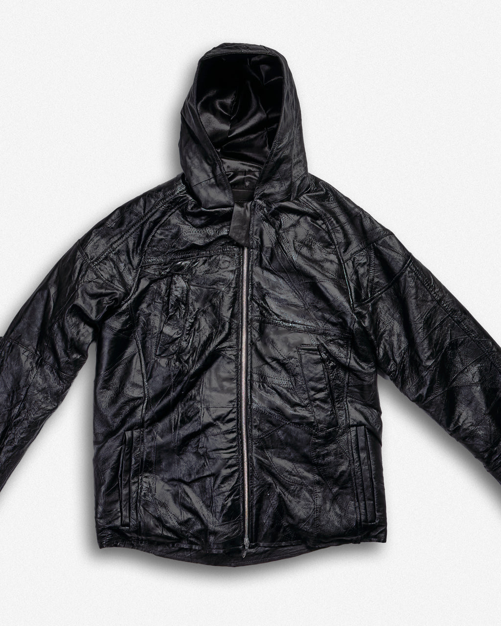 Leather Hooded Jacket - S001