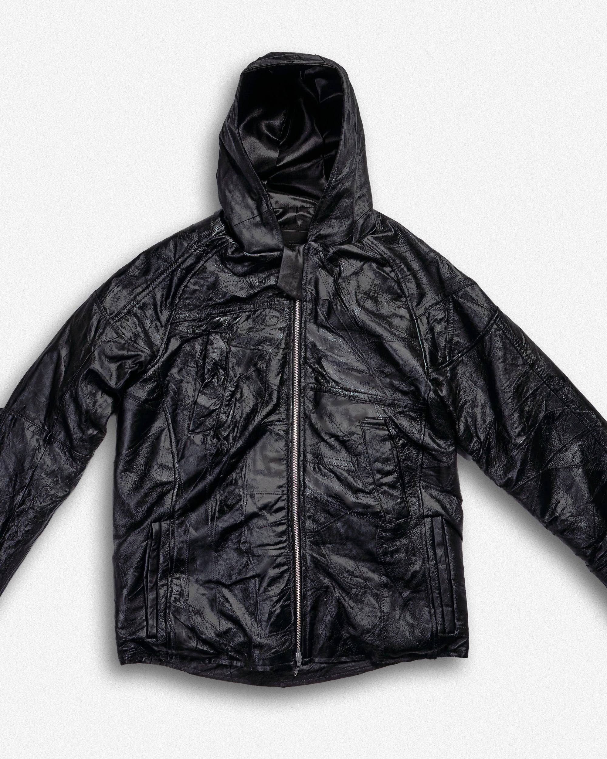 Leather Hooded Jacket - S001