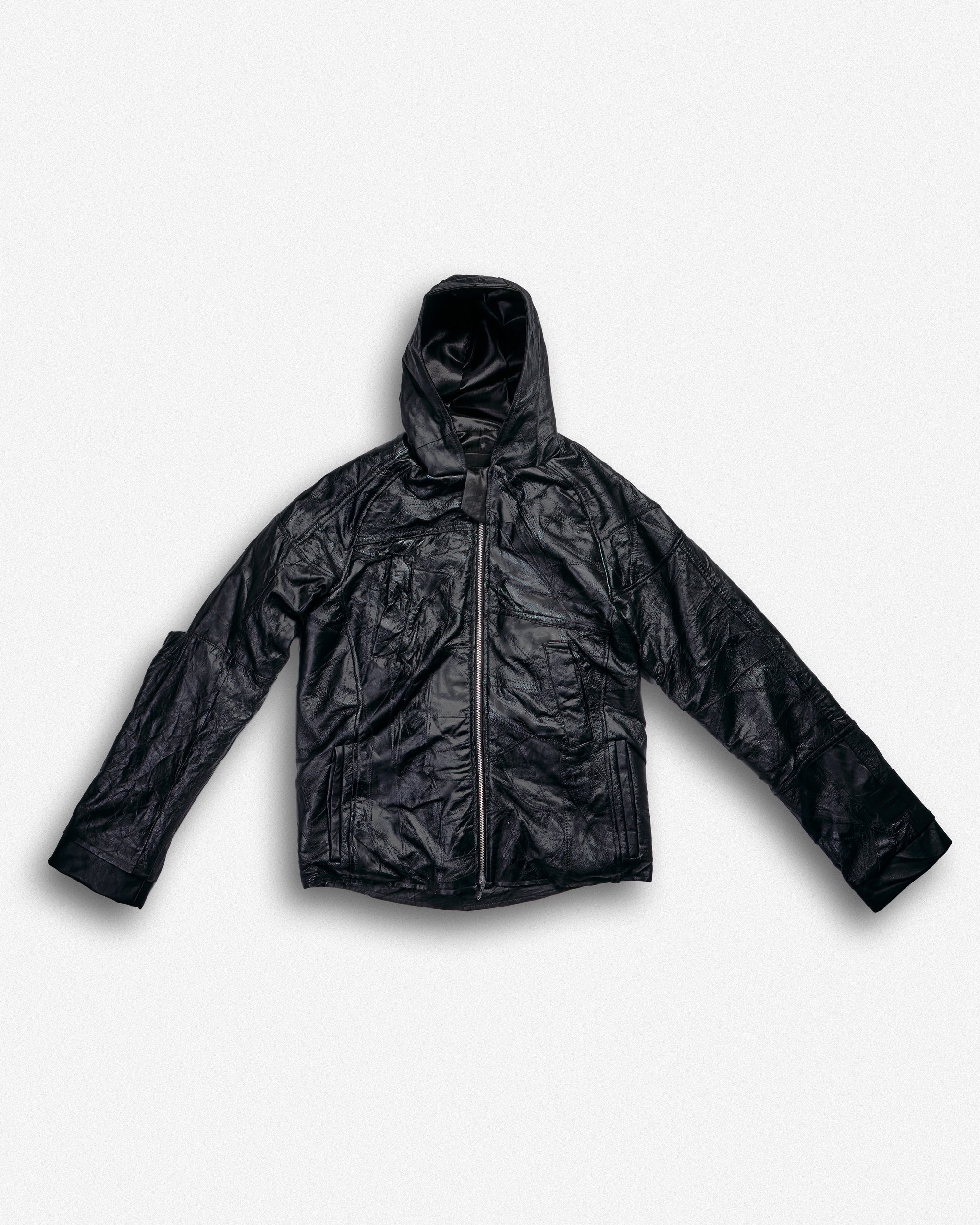 Leather Hooded Jacket - S001