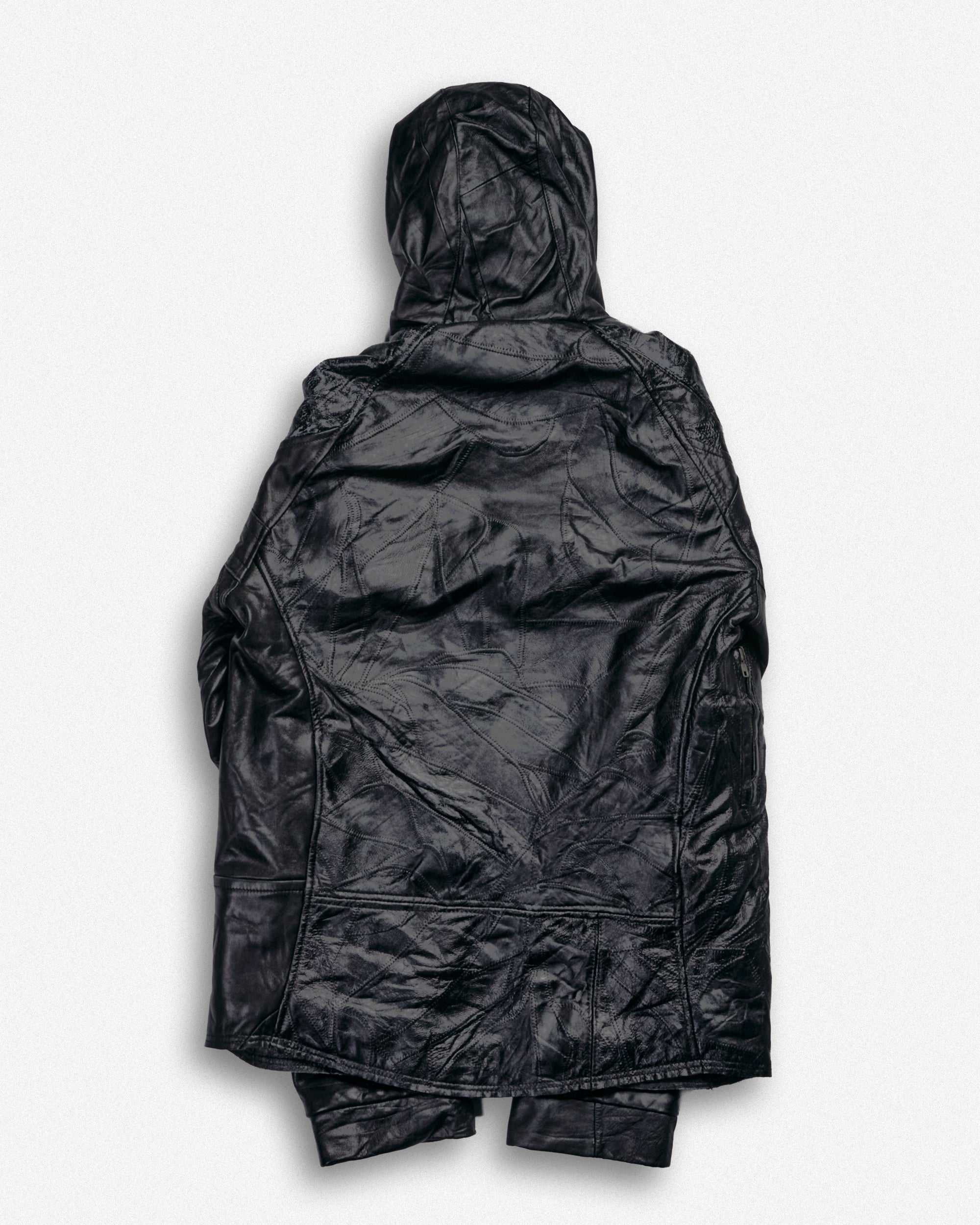 Leather Hooded Jacket - M002