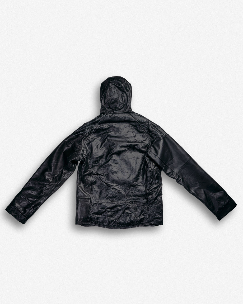 Leather Hooded Jacket - M002