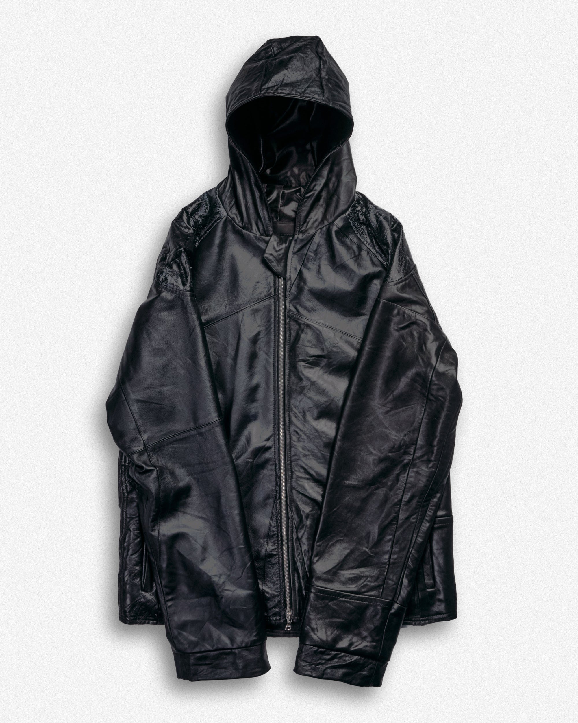 Leather Hooded Jacket - M002