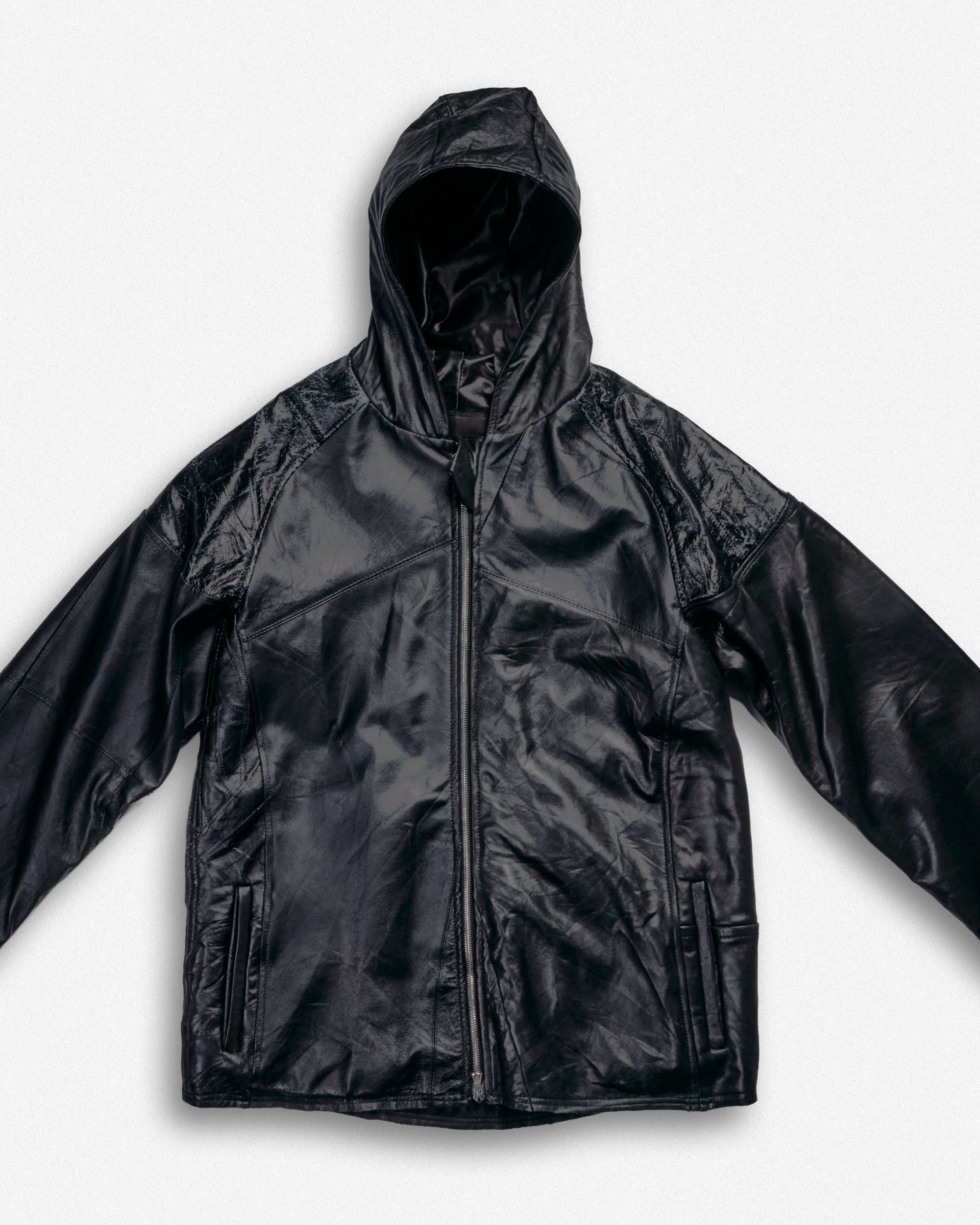 Leather Hooded Jacket - M002