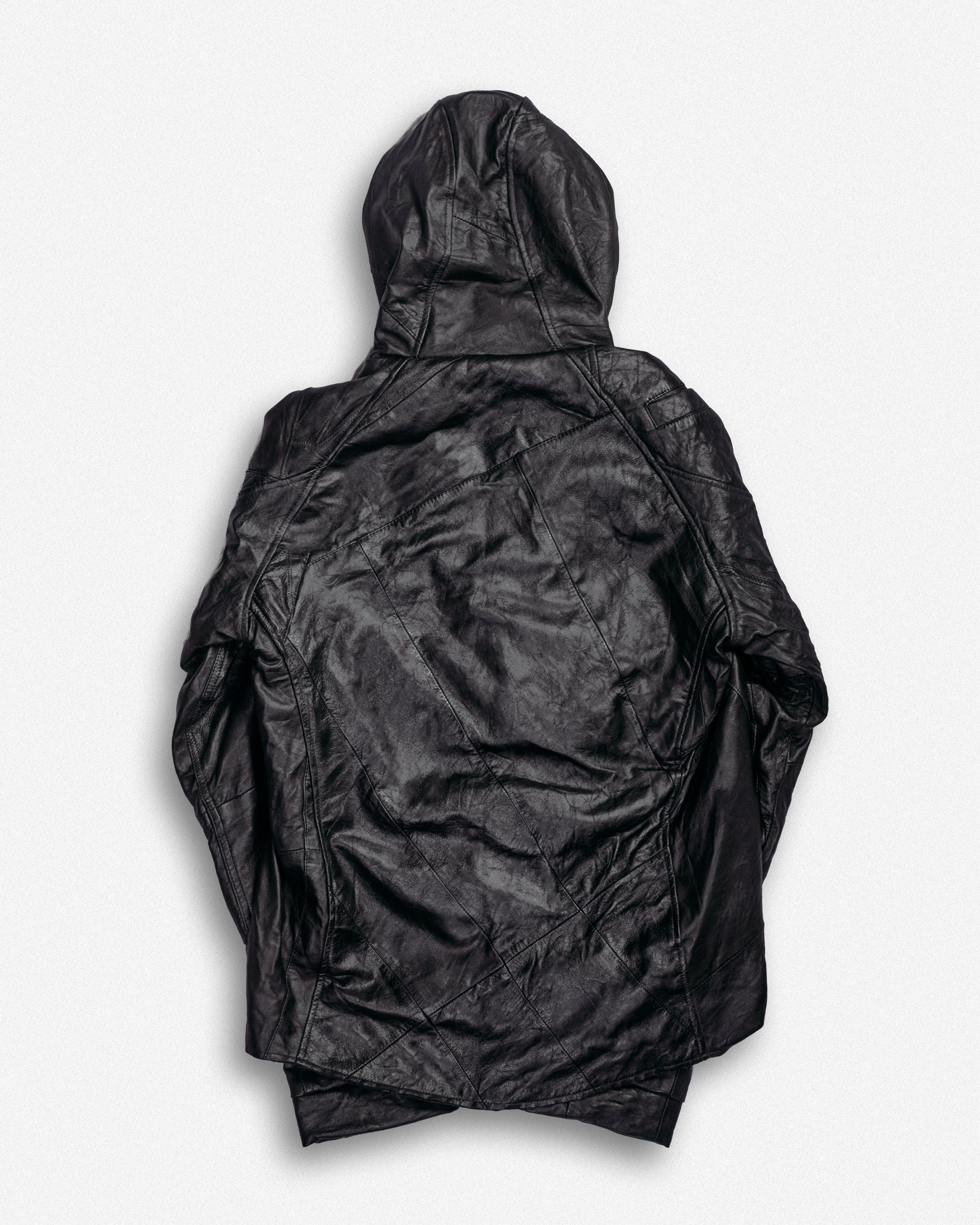 Leather Hooded Jacket - M004