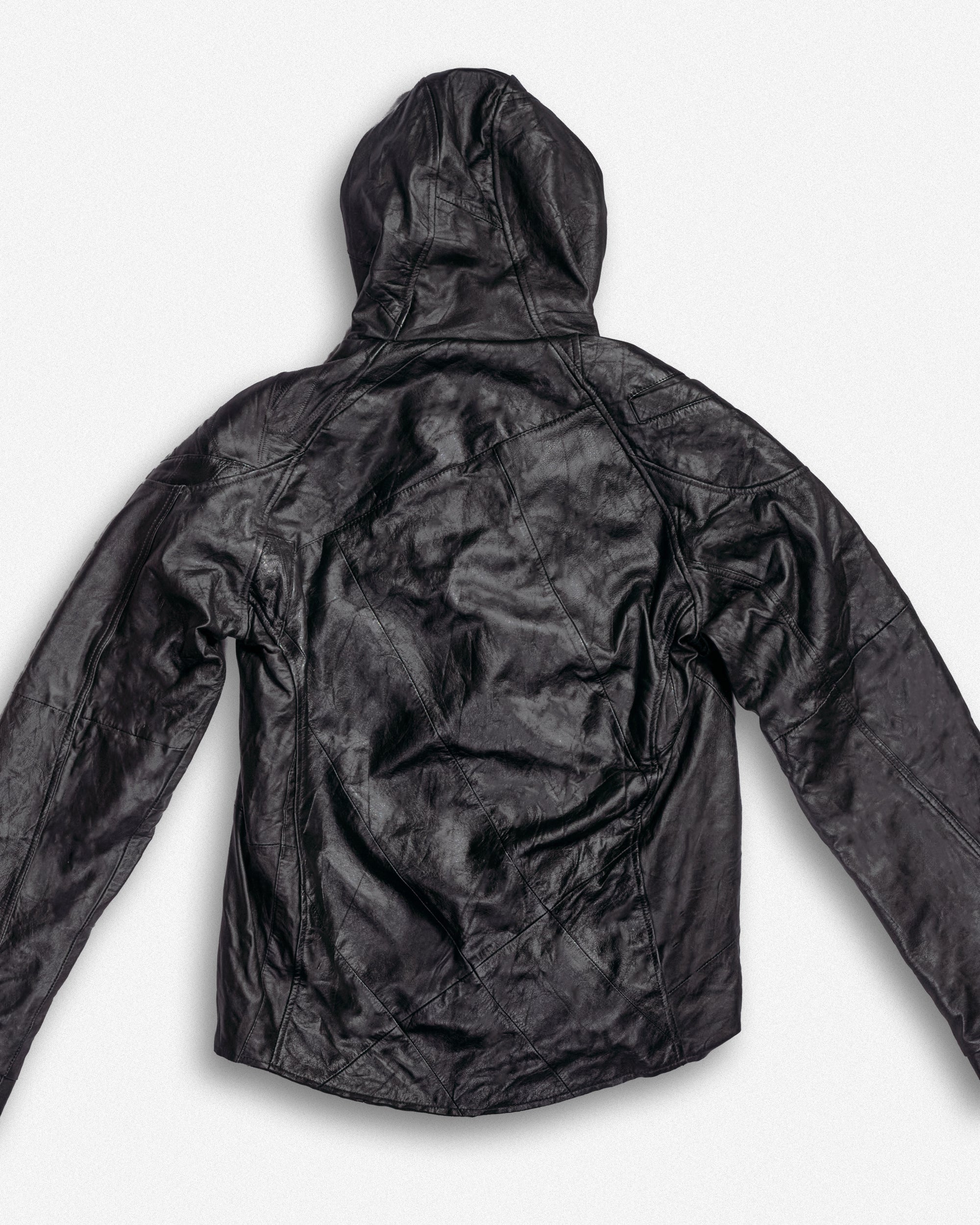 Leather Hooded Jacket - M004