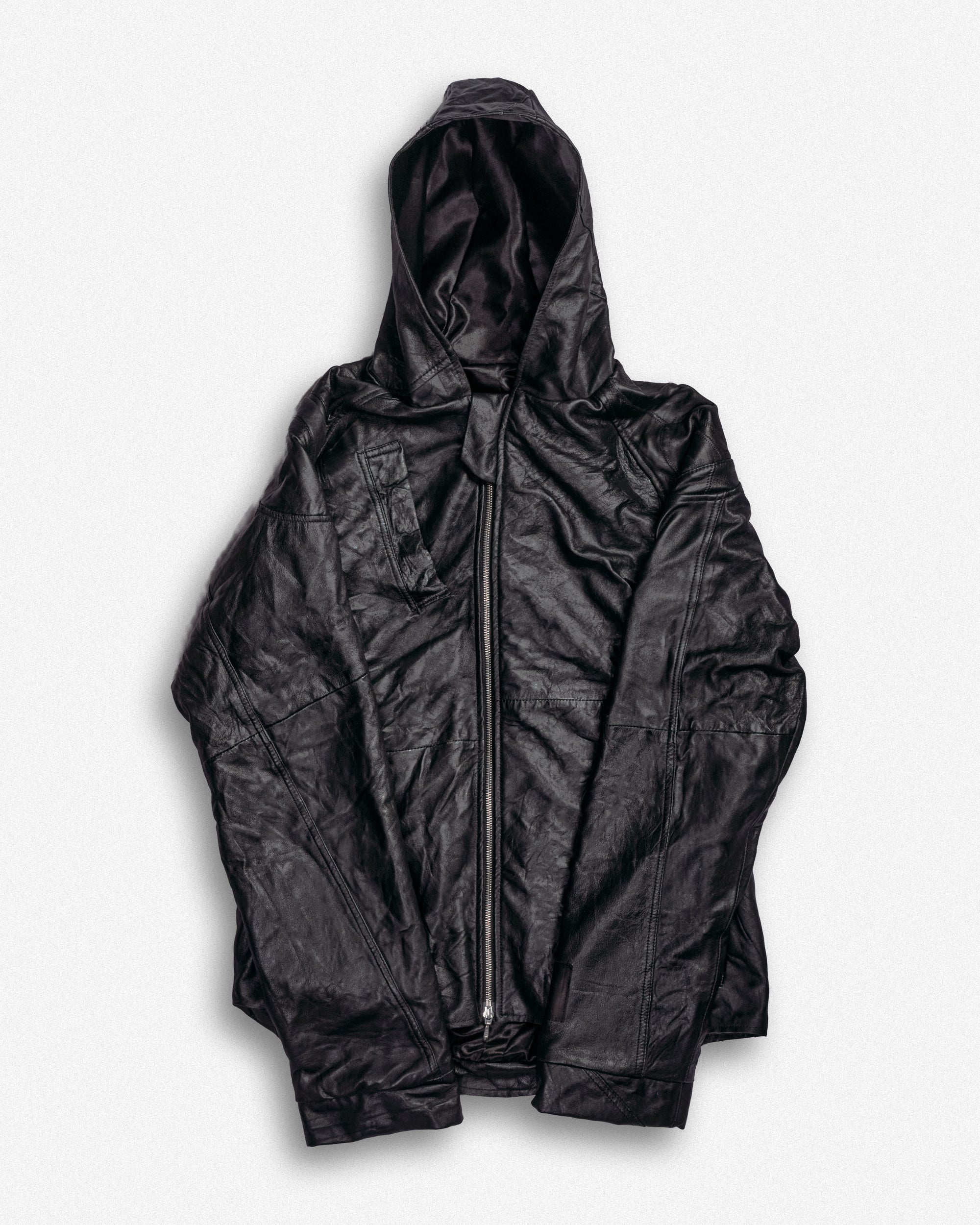 Leather Hooded Jacket - M004