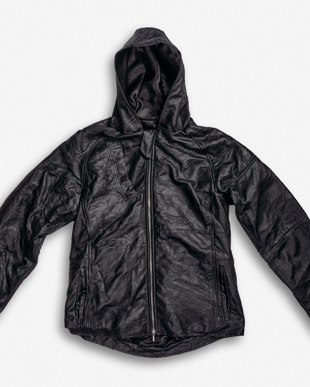 Leather Hooded Jacket - M004