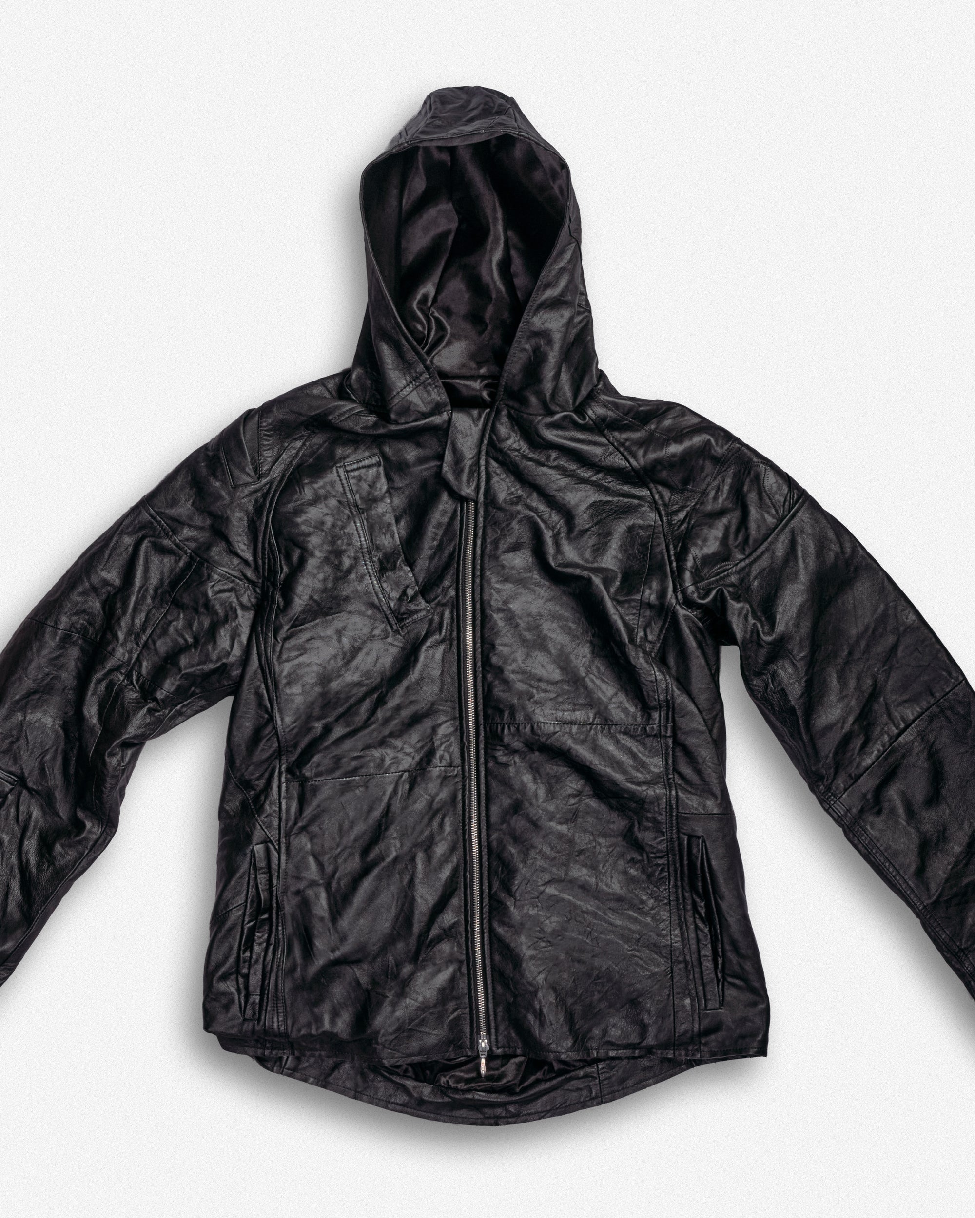 Leather Hooded Jacket - M004
