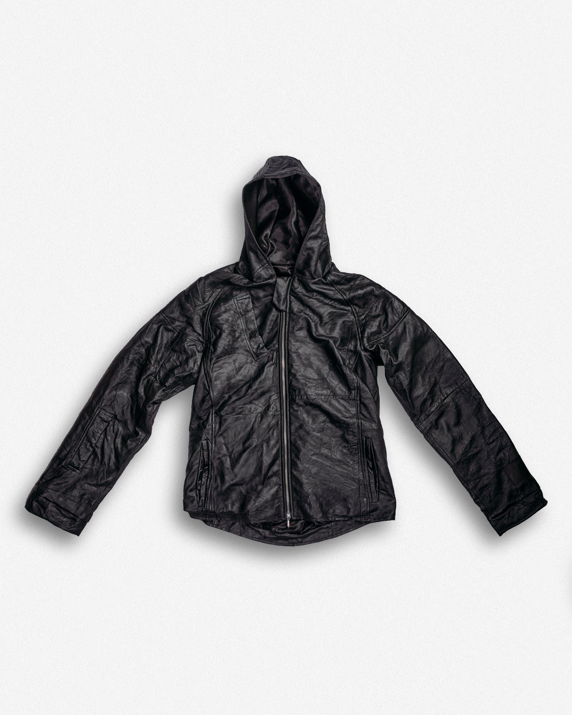 Leather Hooded Jacket - M004