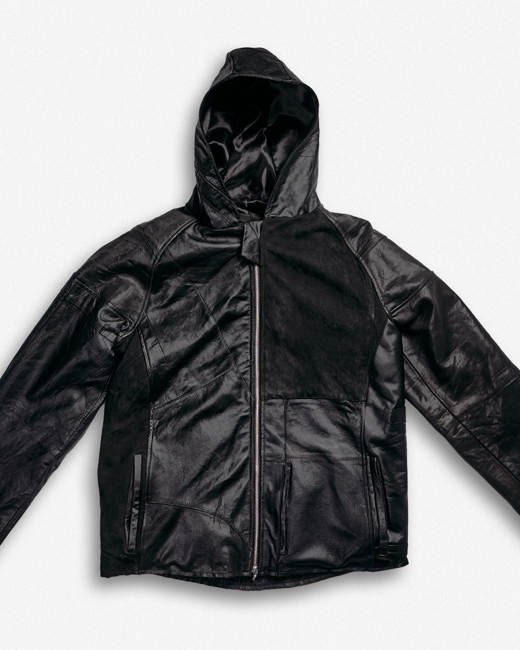 Leather Hooded Jacket - M001