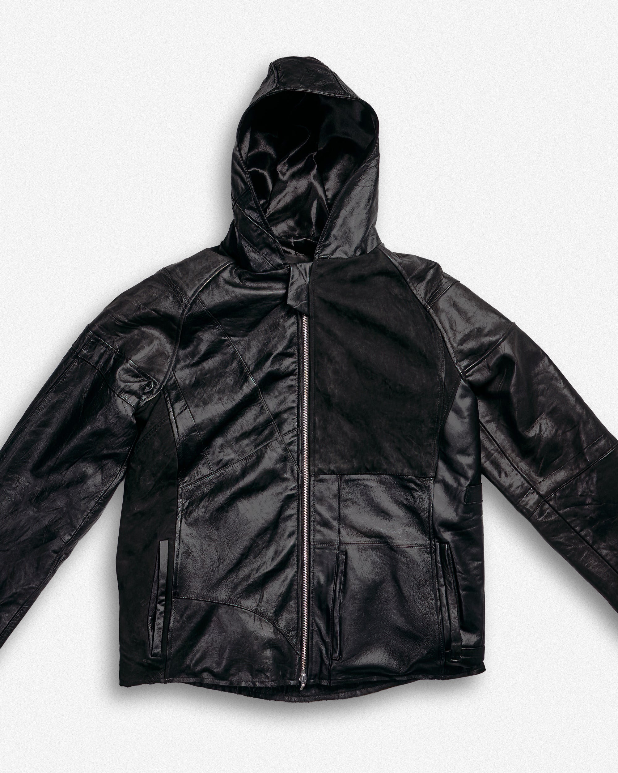 Leather Hooded Jacket - M001