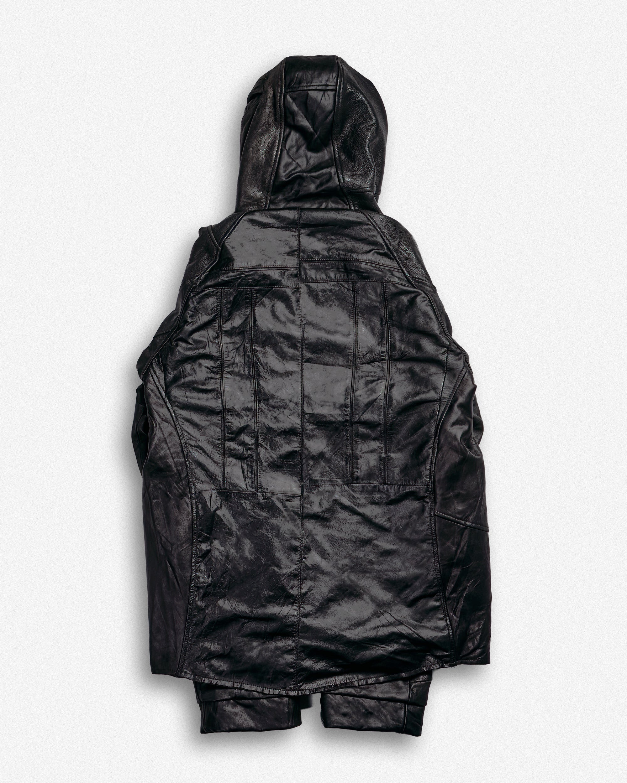 Leather Hooded Jacket - L002