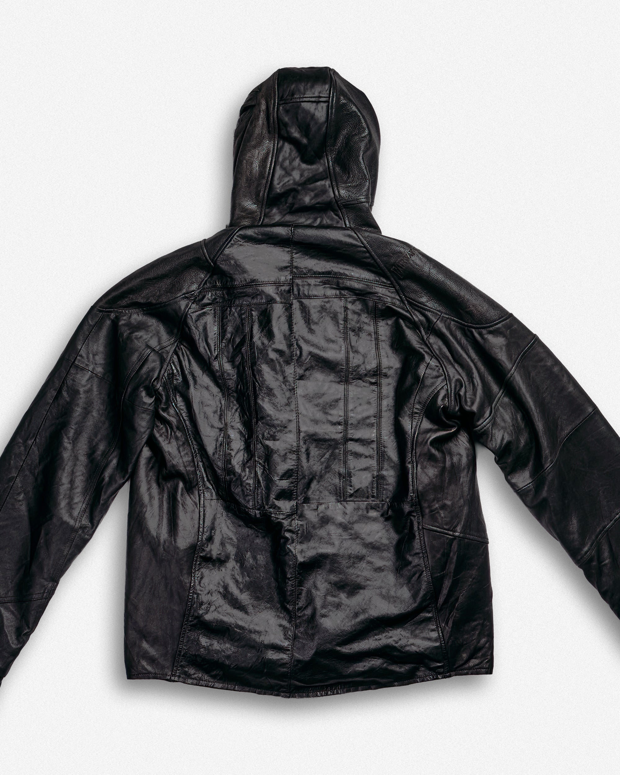 Leather Hooded Jacket - L002