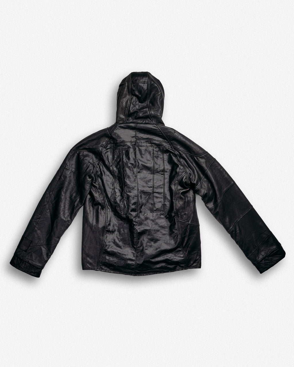 Leather Hooded Jacket - L002