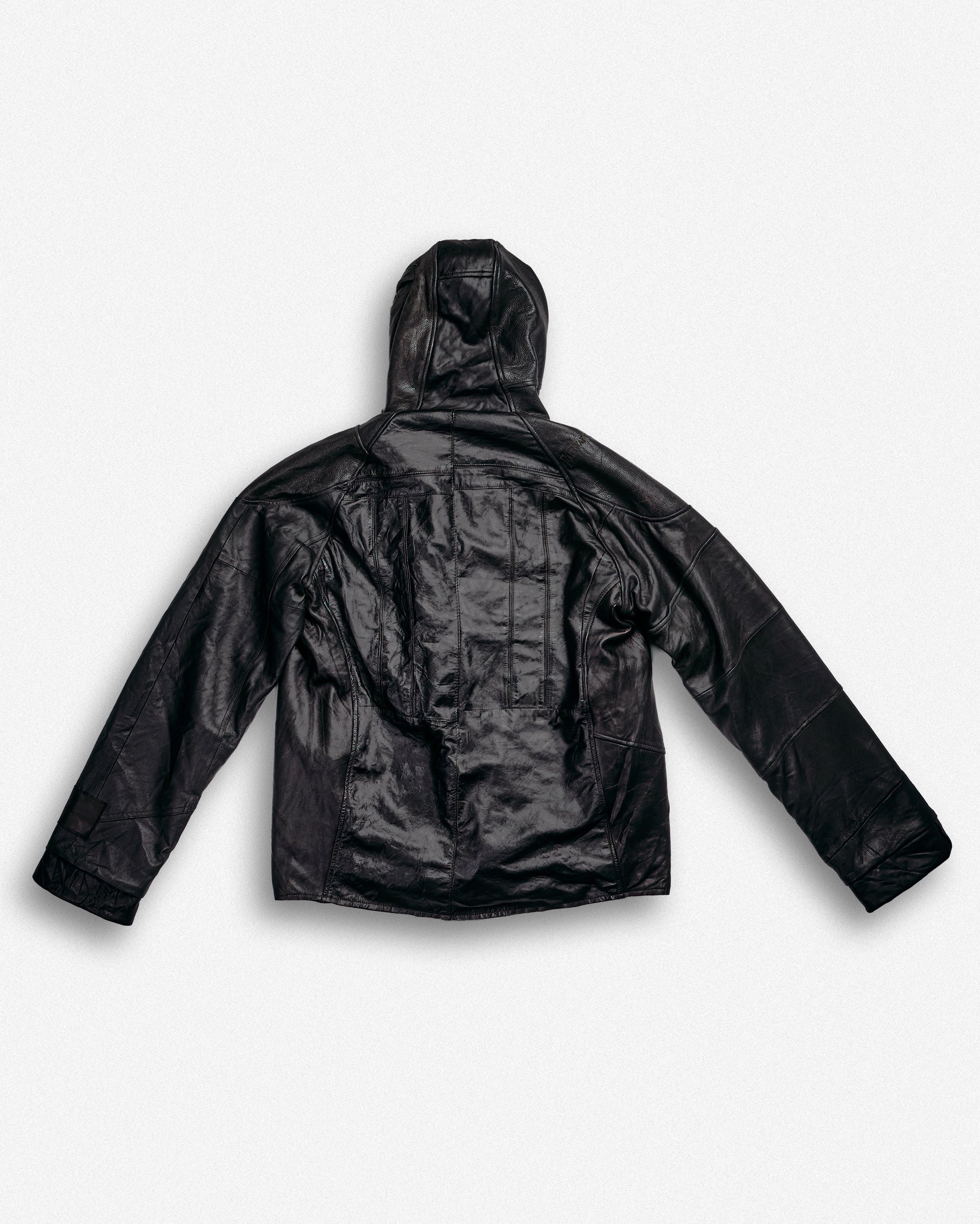 Leather Hooded Jacket - L002