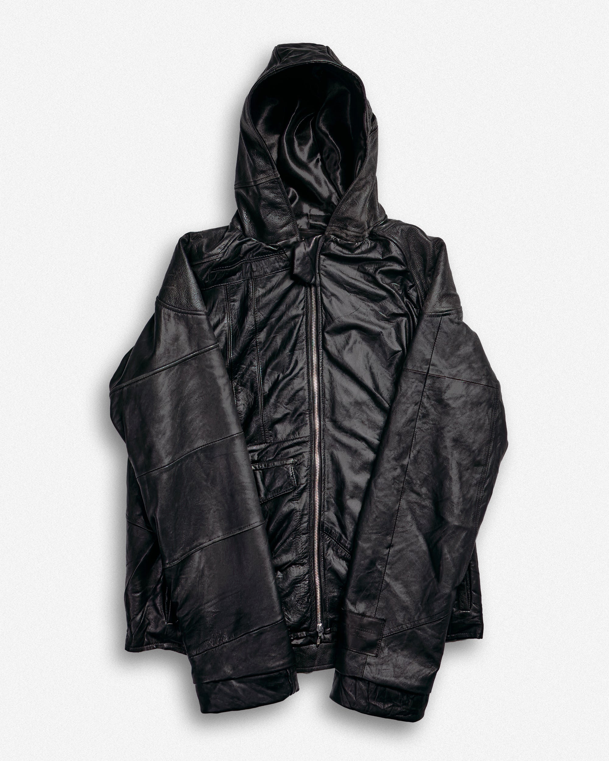 Leather Hooded Jacket - L002