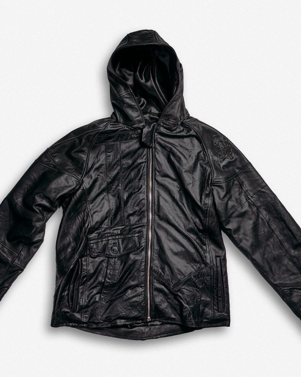 Leather Hooded Jacket - L002