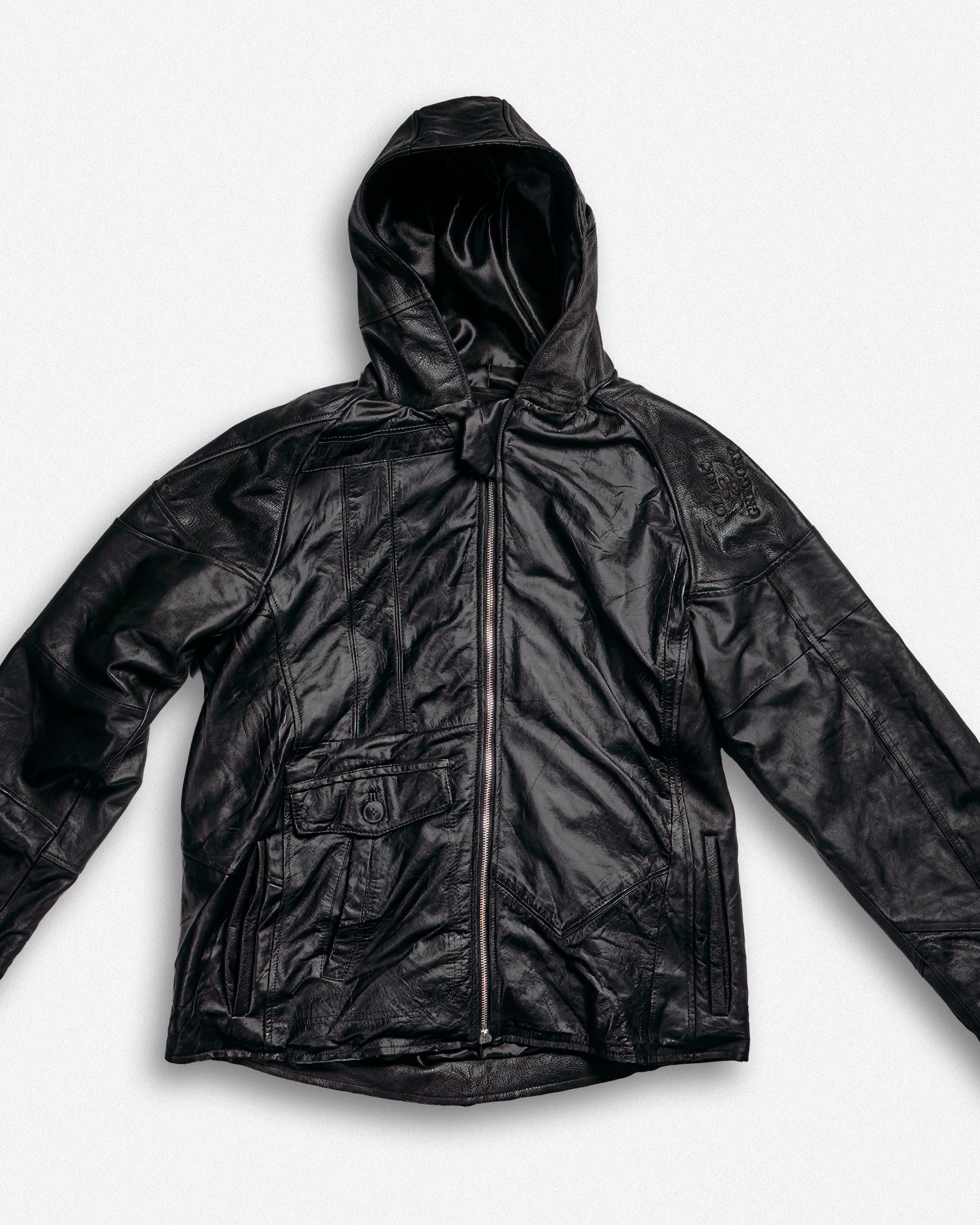Leather Hooded Jacket - L002