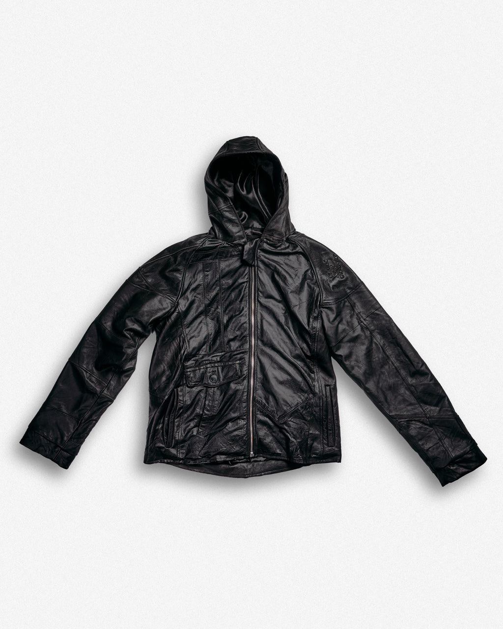 Leather Hooded Jacket - L002