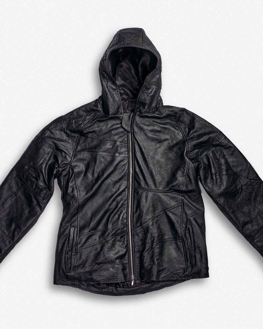 Leather Hooded Jacket - XL001
