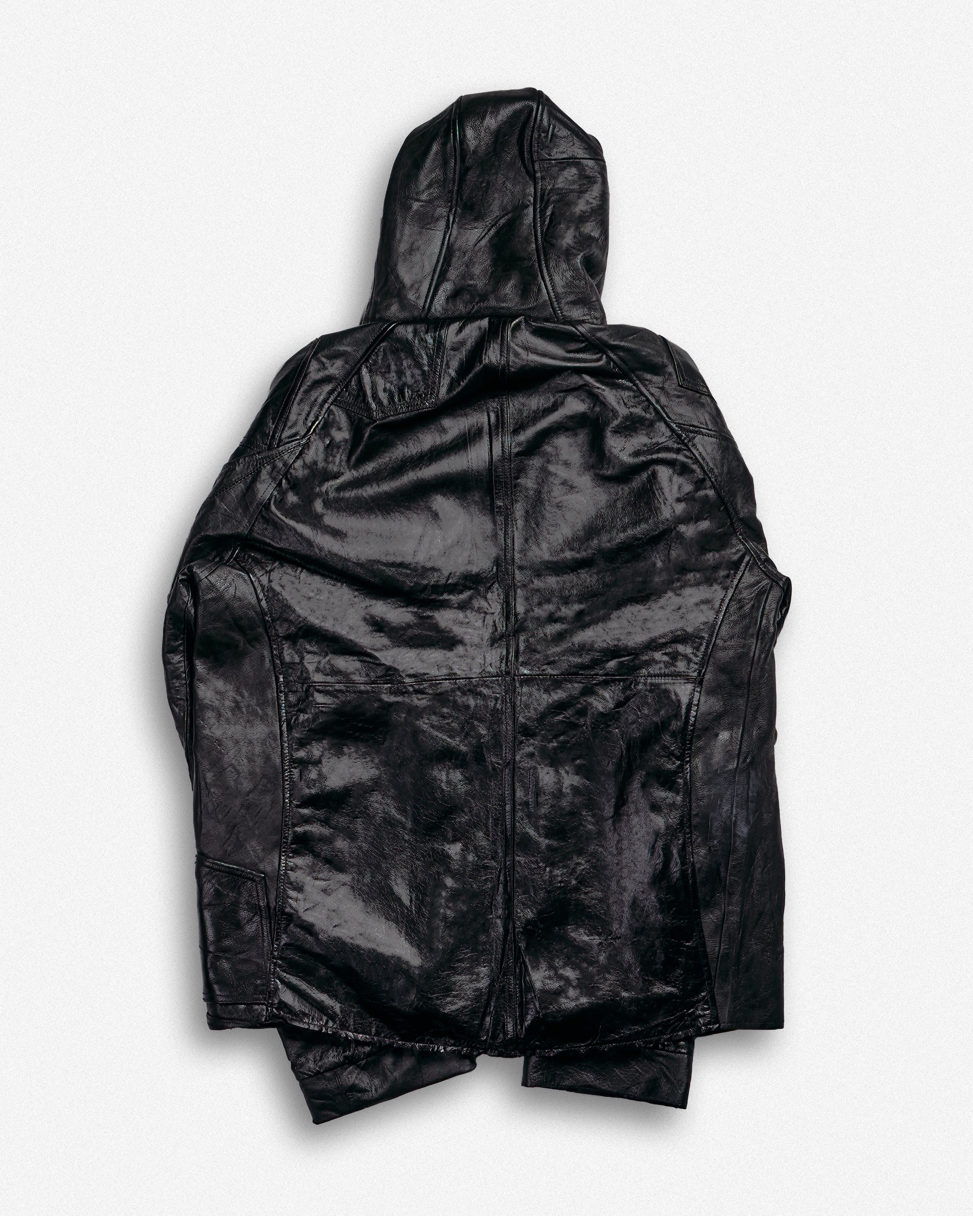 Leather Hooded Jacket - XXL002