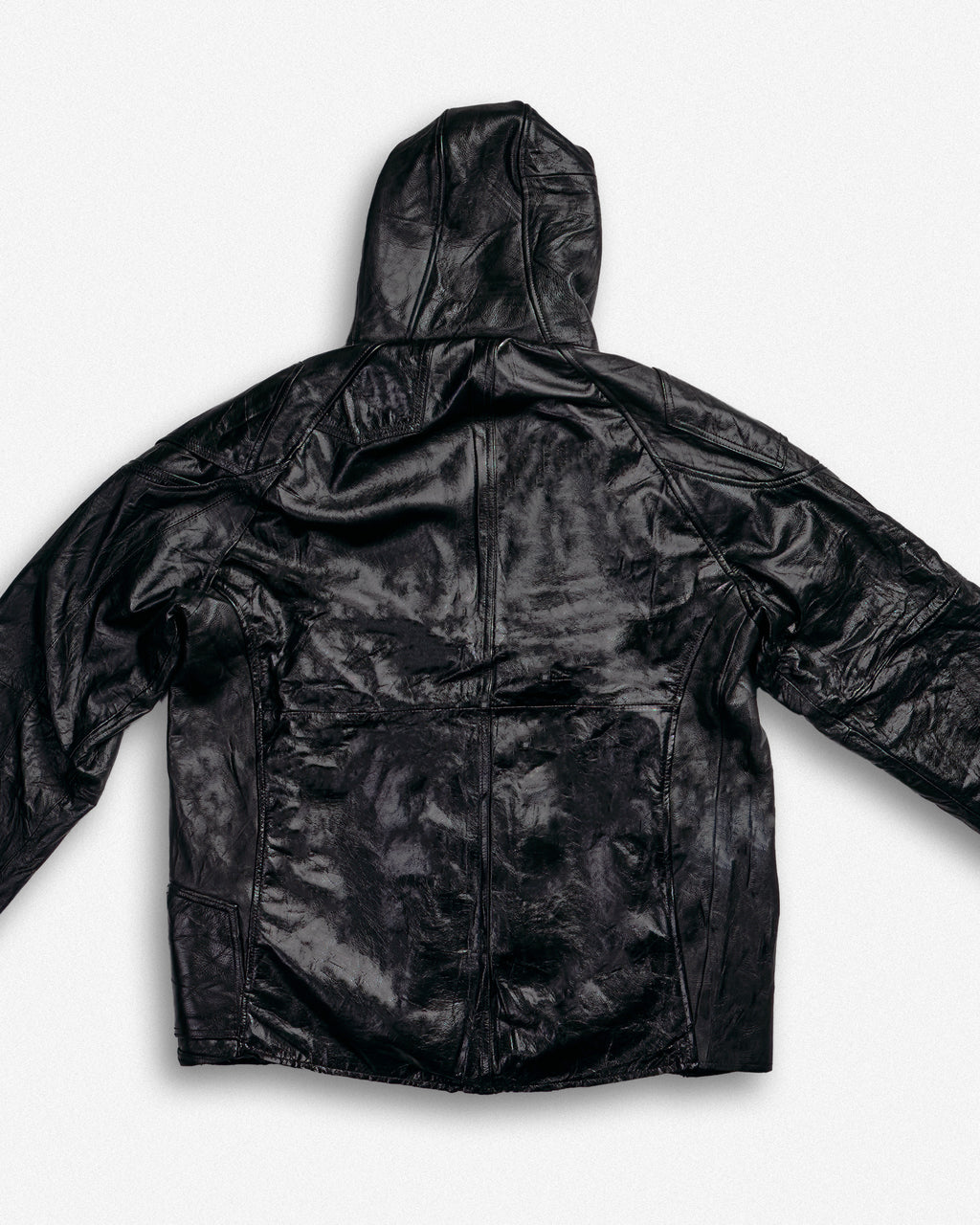 Leather Hooded Jacket - XXL002