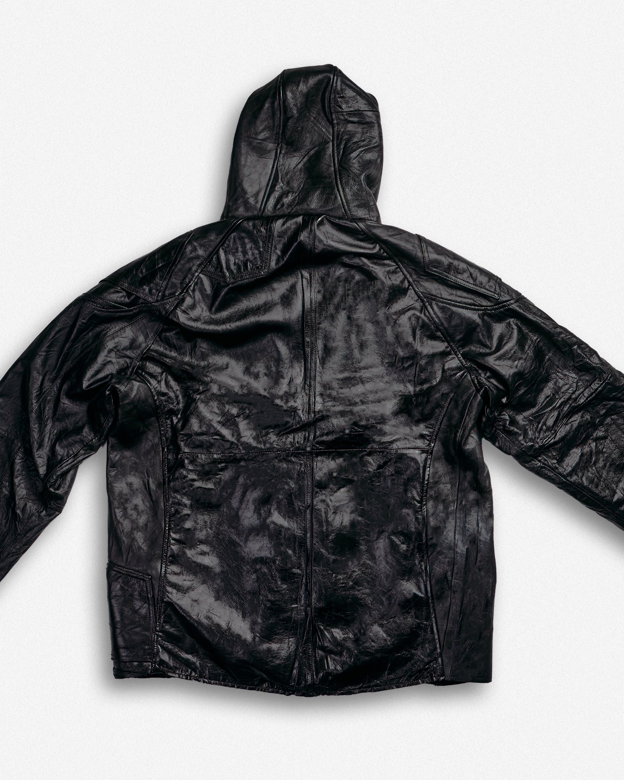 Leather Hooded Jacket - XXL002