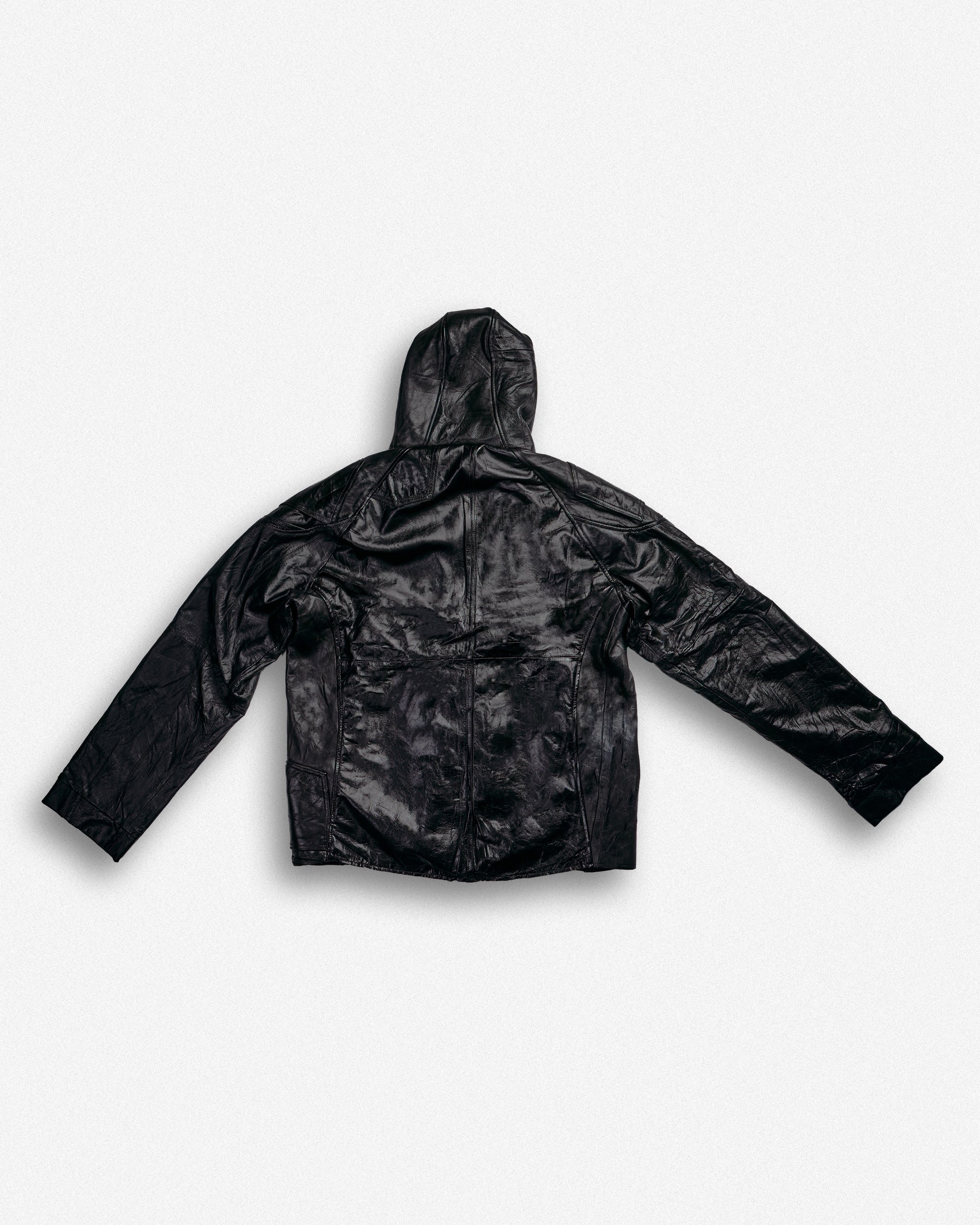 Leather Hooded Jacket - XXL002