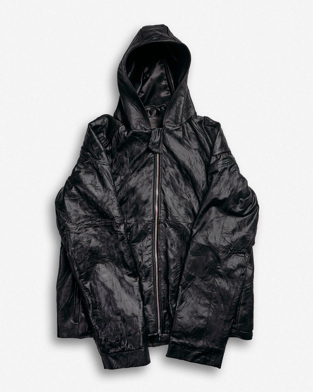 Leather Hooded Jacket - XXL002