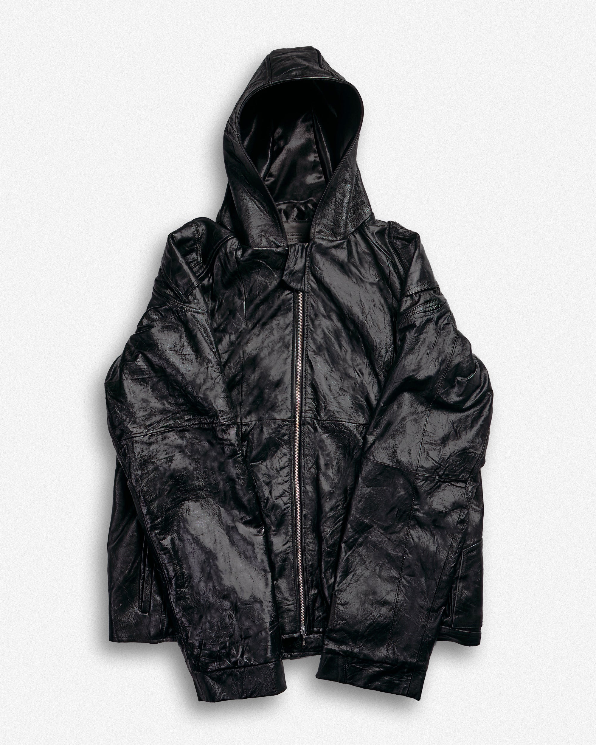 Leather Hooded Jacket - XXL002