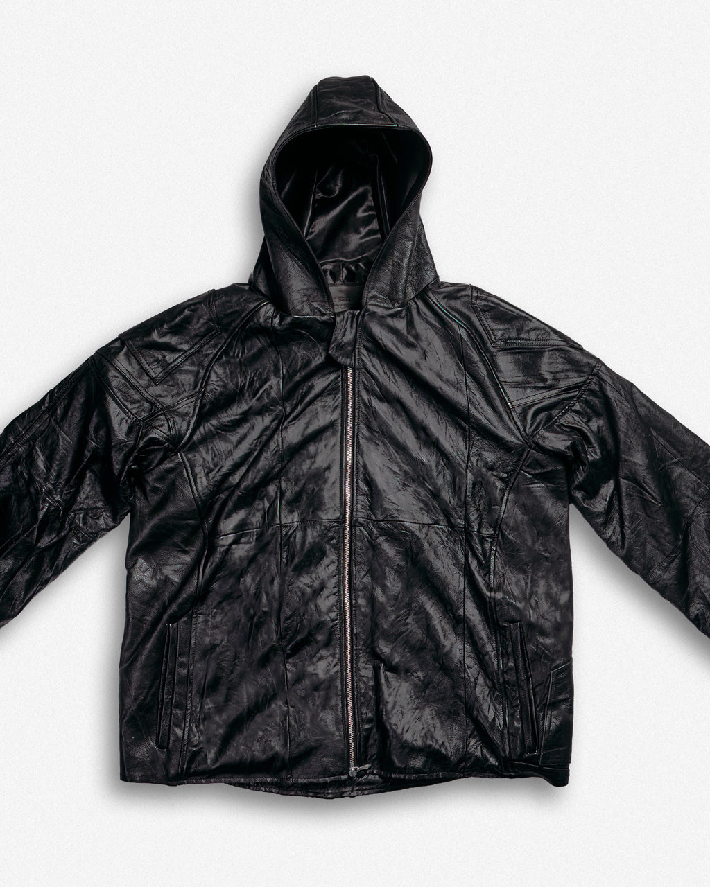 Leather Hooded Jacket - XXL002