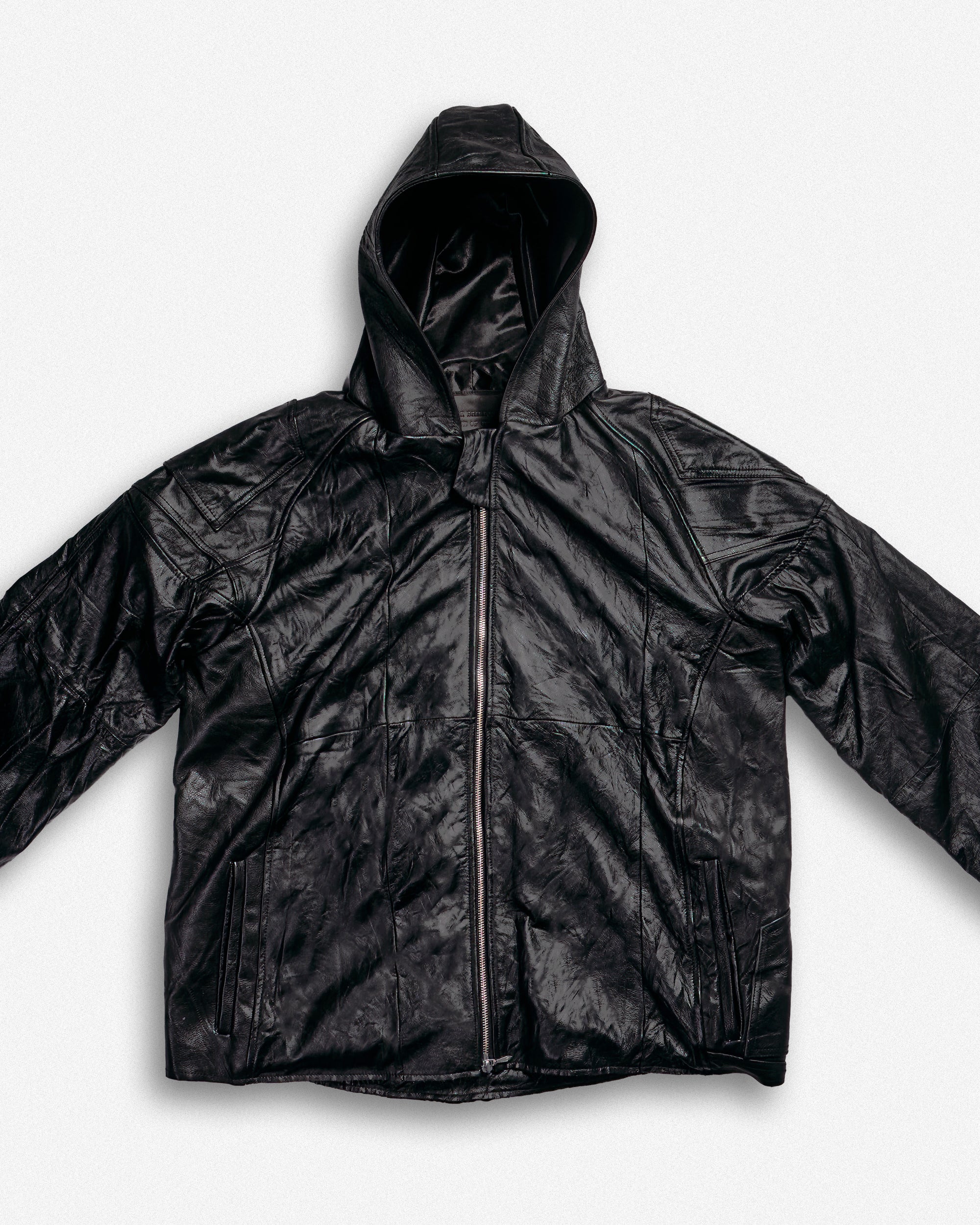 Leather Hooded Jacket - XXL002