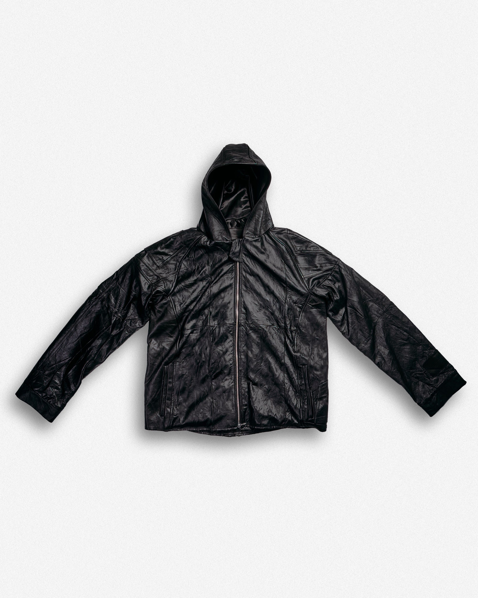 Leather Hooded Jacket - XXL002